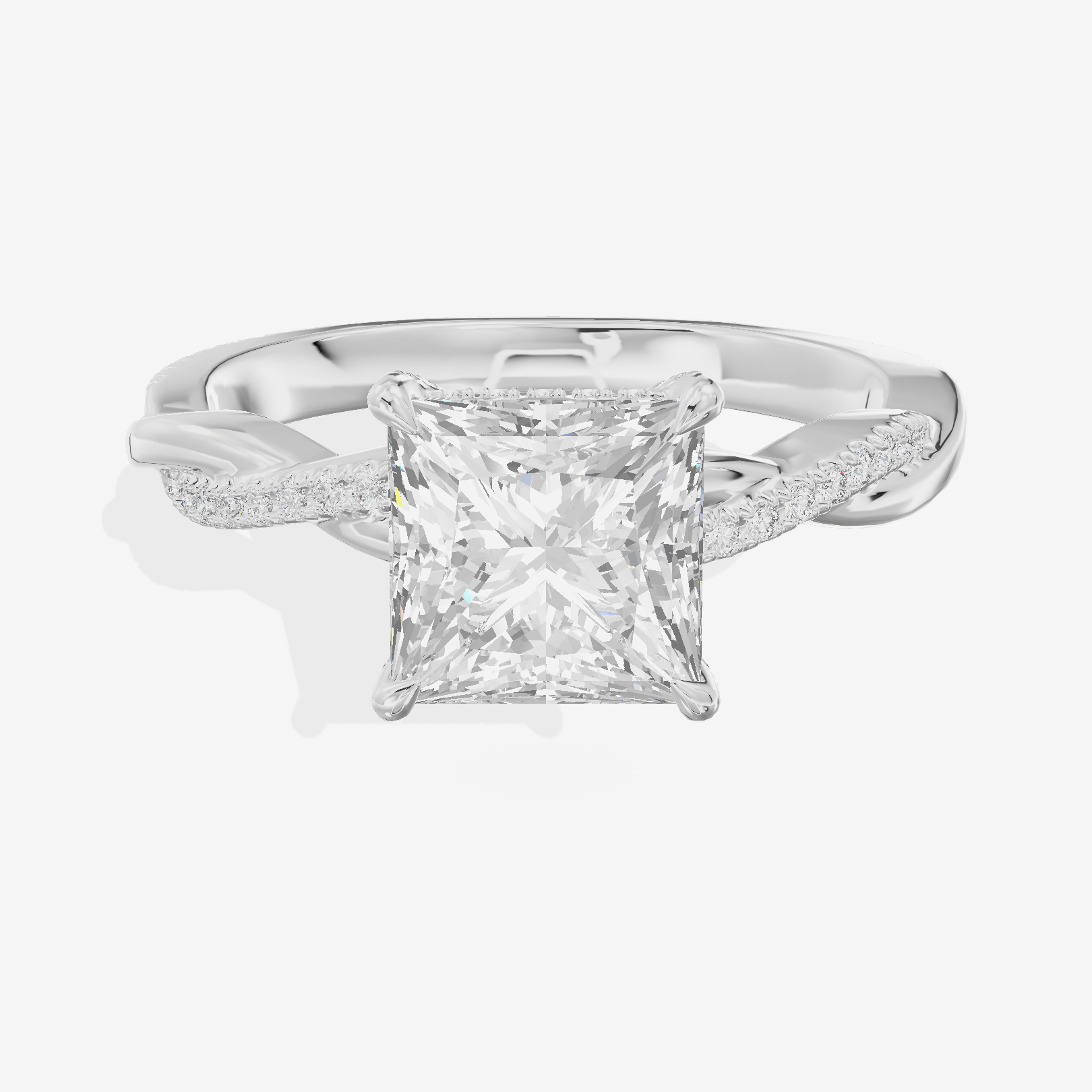 Petite Adorae Princess Hidden Halo Engagement Ring (1/5 ct. tw.) in 14K White Gold