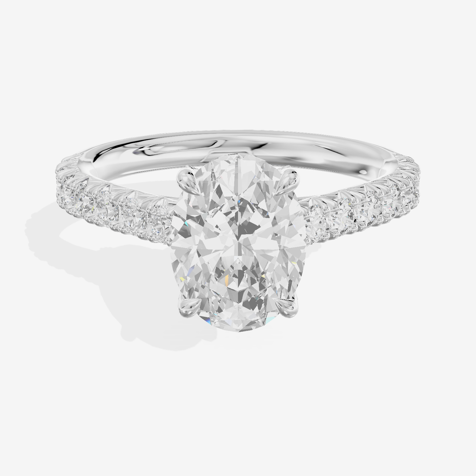 Clusta Hidden Halo Oval Engagement Ring (1/2 ct. tw.) in 14K White Gold