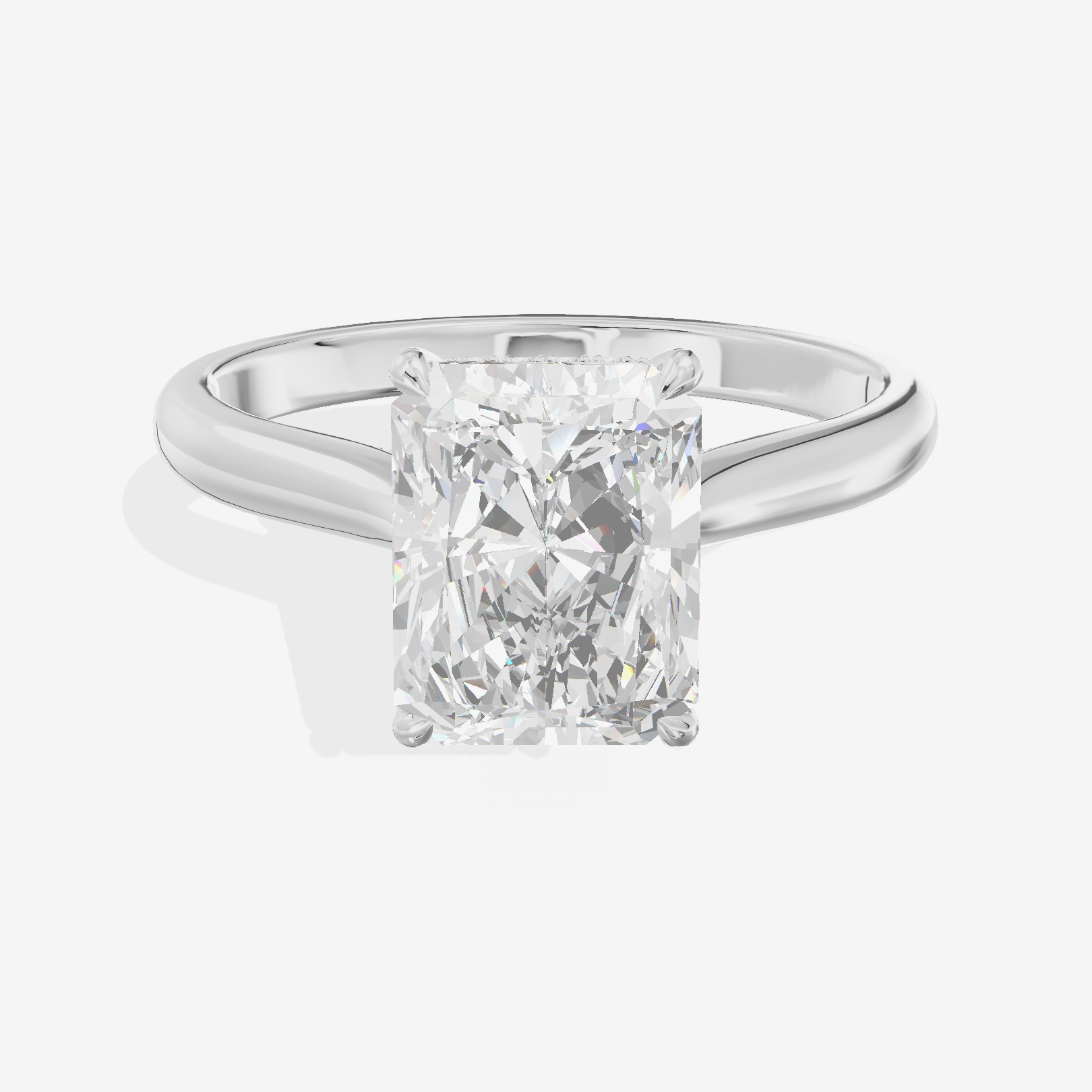 Vintage Halcyon Radiant Engagement Ring with Side Stones (1/8 ct. tw.) in Platinum