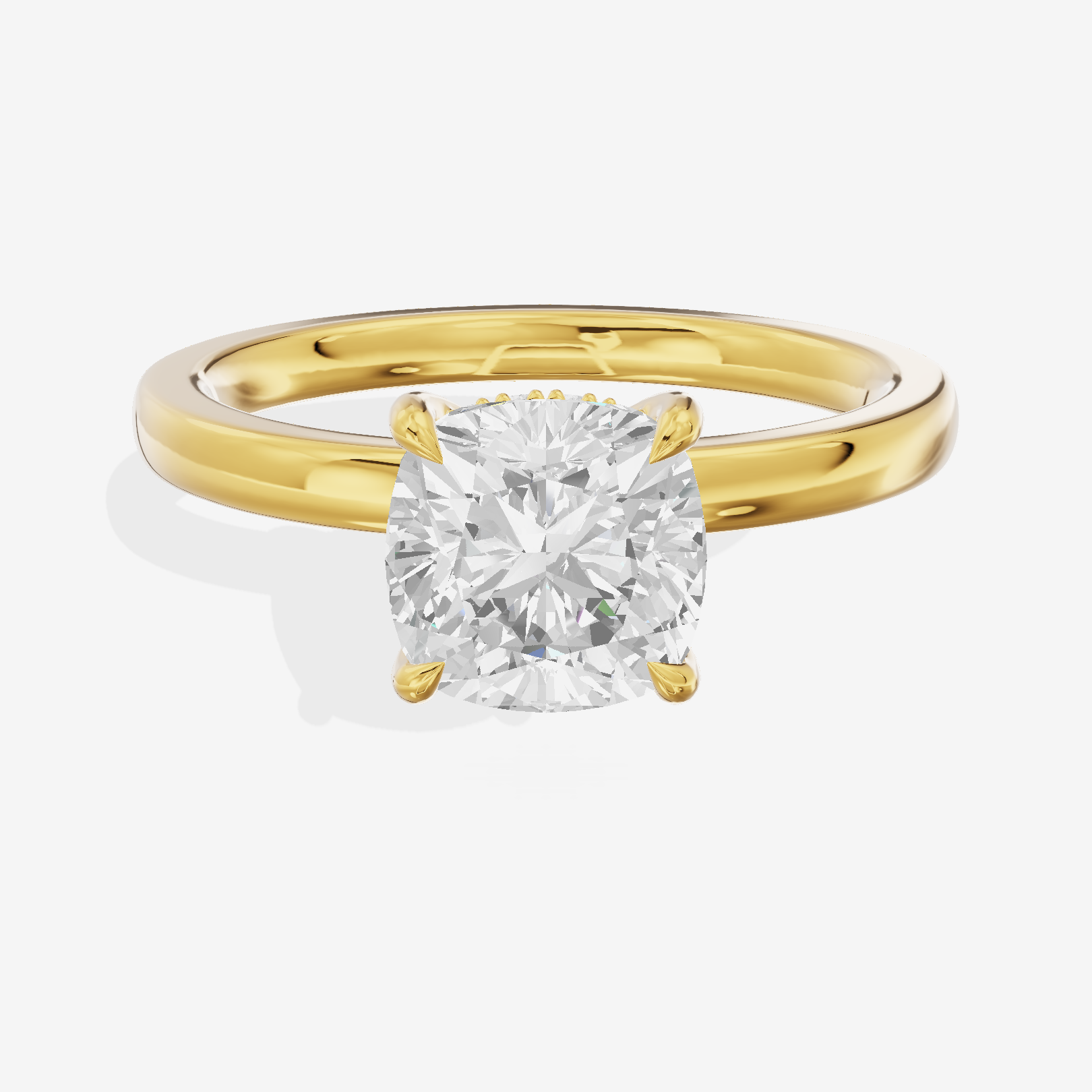 Grand Lumera Cushion Engagement Ring with Side Stones (3/4 ct. tw.) in 18K Yellow Gold