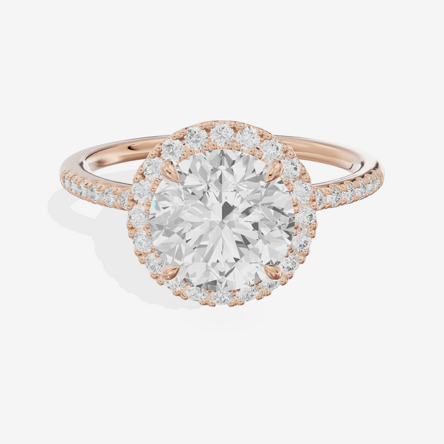 Vowsae Halo Round Engagement Ring (1/5 ct. tw.) in 18K Rose Gold