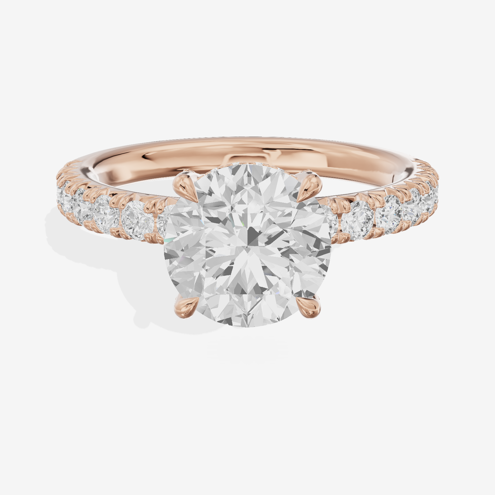Twined Maia Round Engagement Ring with Side Stones (1/2 ct. tw.) in 18K Rose Gold