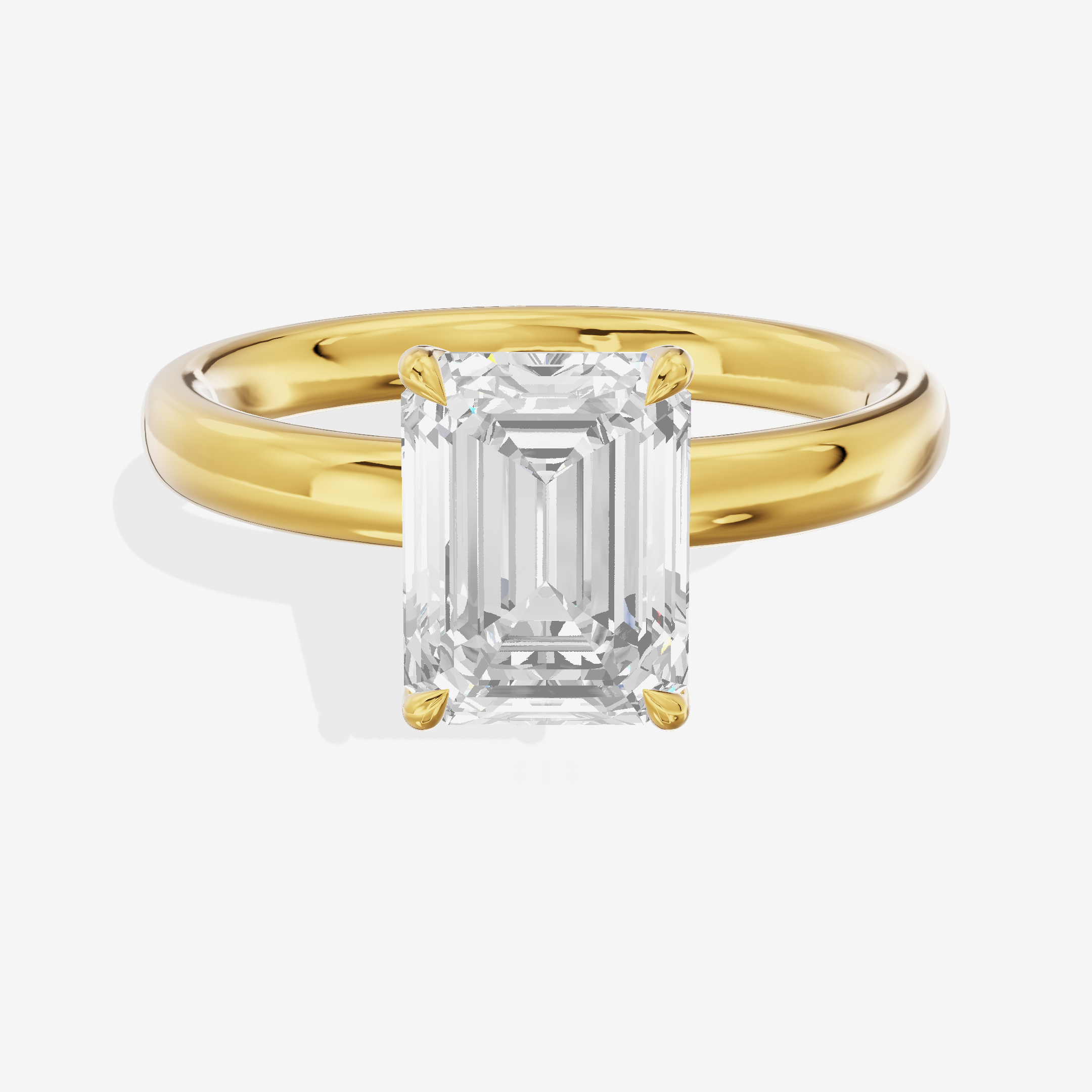 Hallowed Promezza 2.5mm Emerald Solitaire Engagement Ring in 18K Yellow Gold
