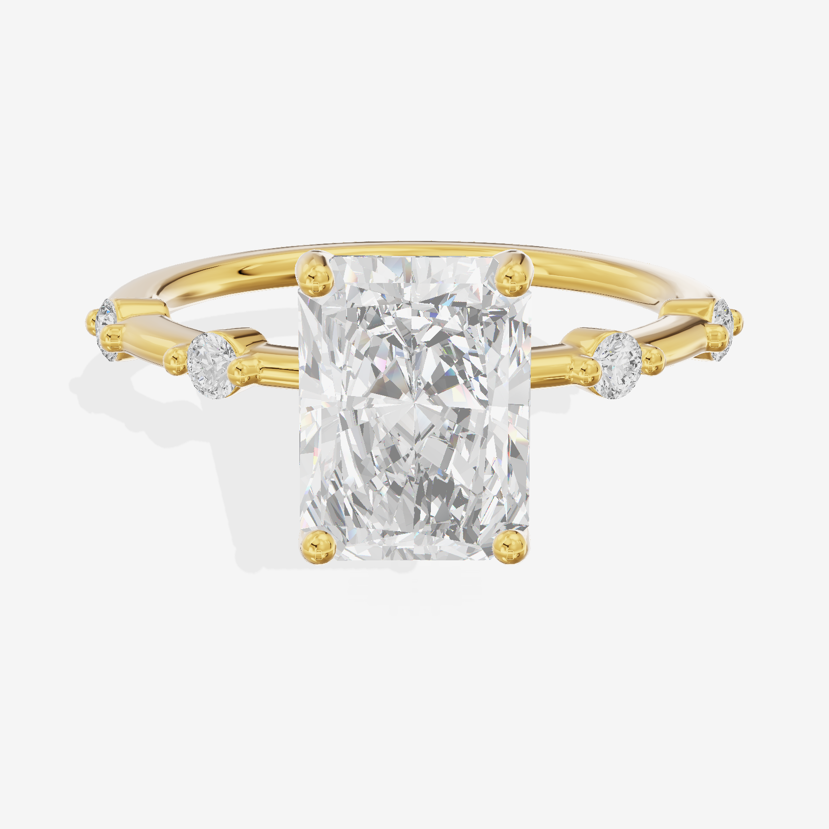 Selenia Radiant Hidden Halo Engagement Ring (1/6 ct. tw.) in 18K Yellow Gold