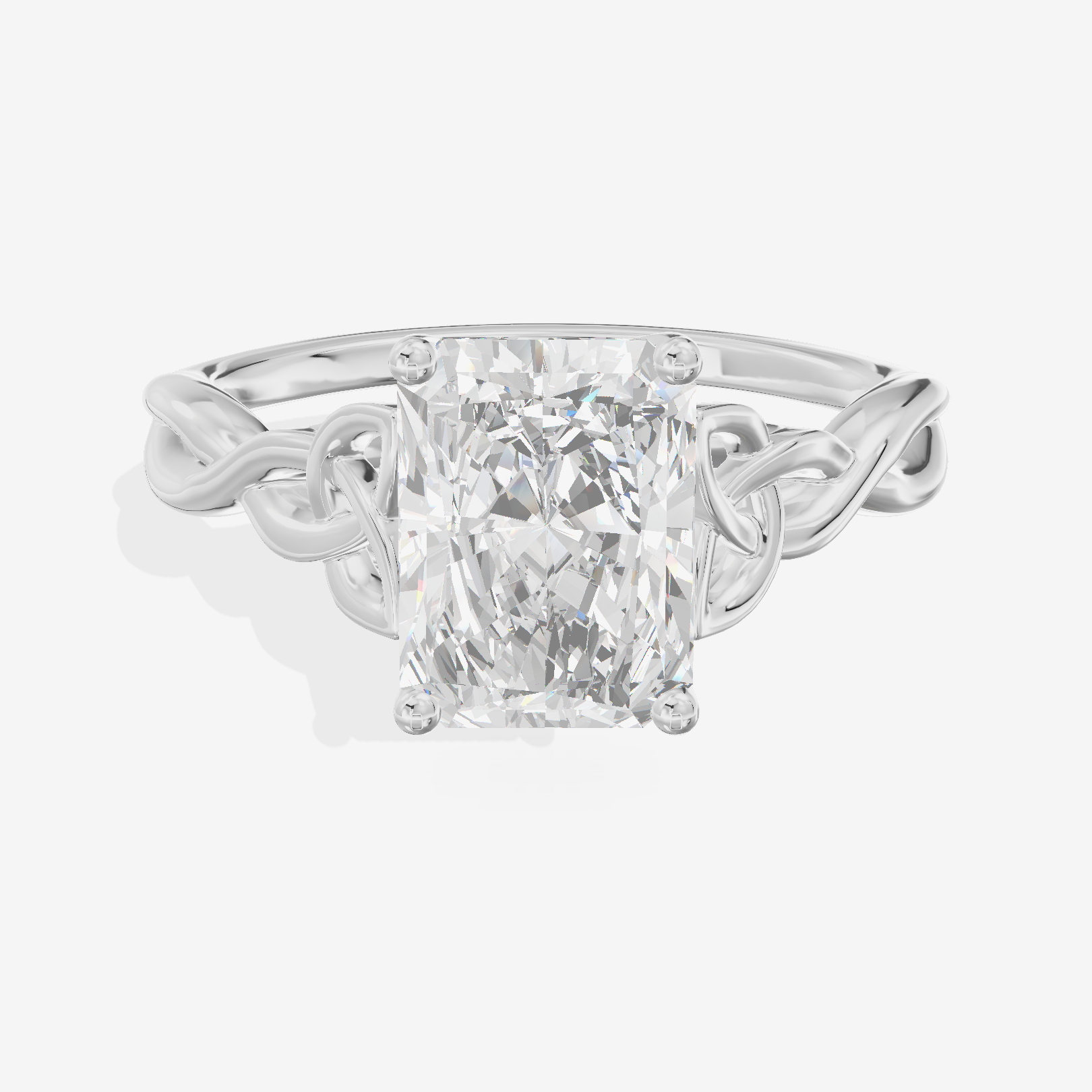 Modern Vowsae 2.5mm Radiant Solitaire Engagement Ring in Platinum
