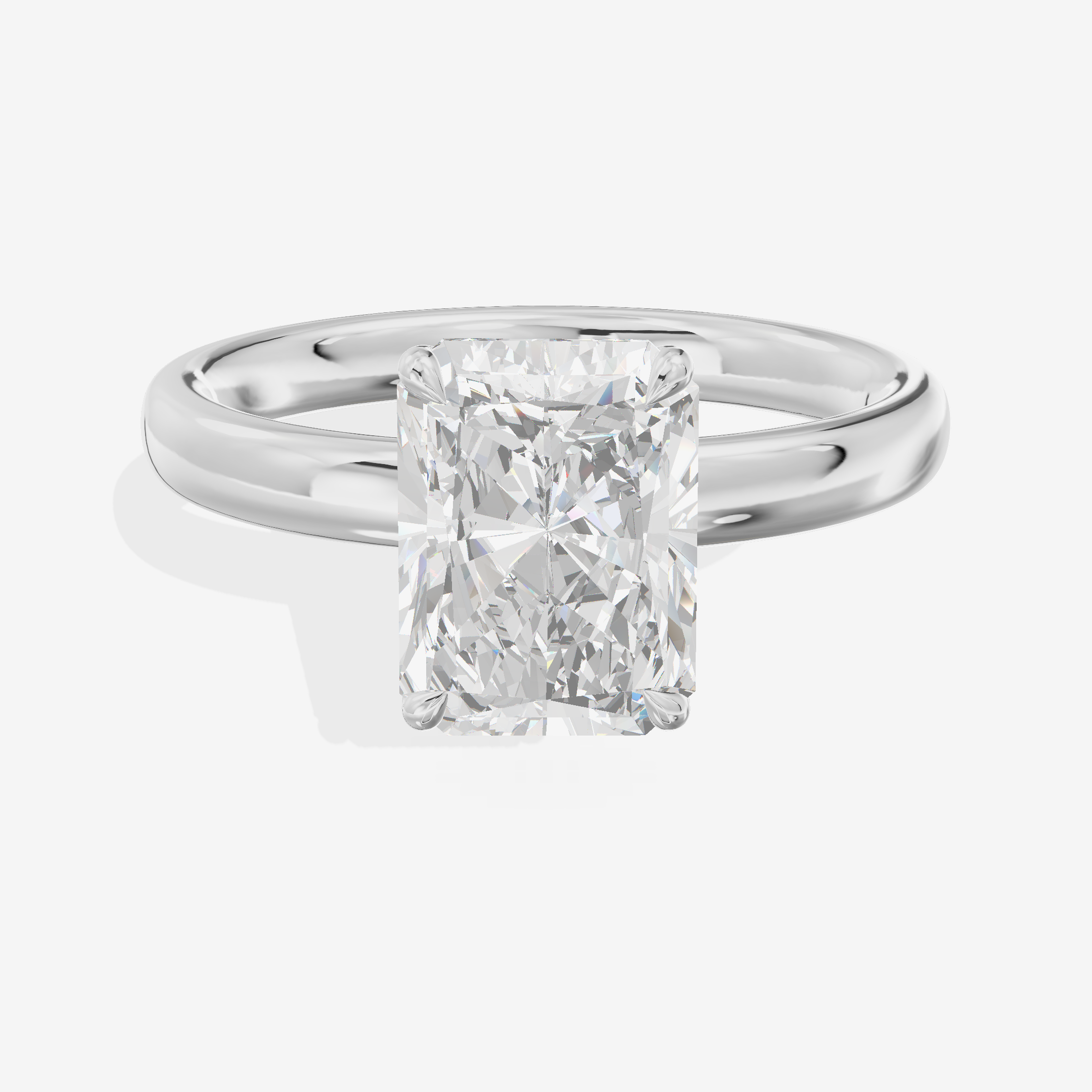 Hallowed Promezza 2.5mm Radiant Solitaire Engagement Ring in Platinum