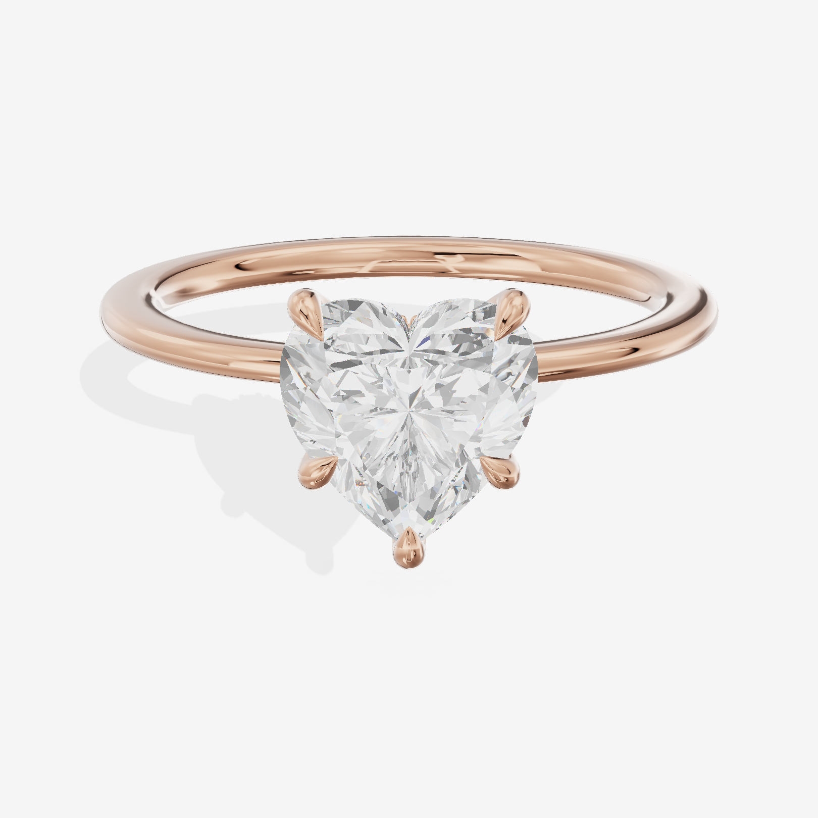 Adorae Halo Heart Engagement Ring (1/15 ct. tw.) in 14K Rose Gold