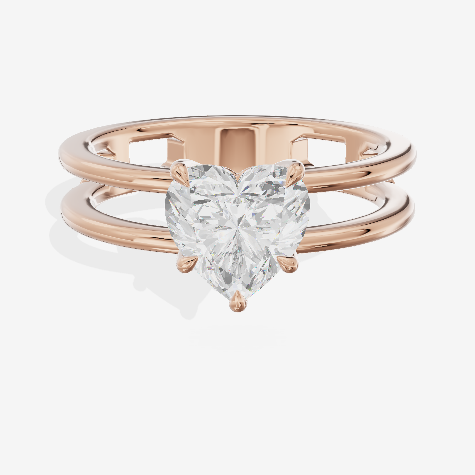 Sealed Promezza 4.3mm Heart Solitaire Engagement Ring in 18K Rose Gold