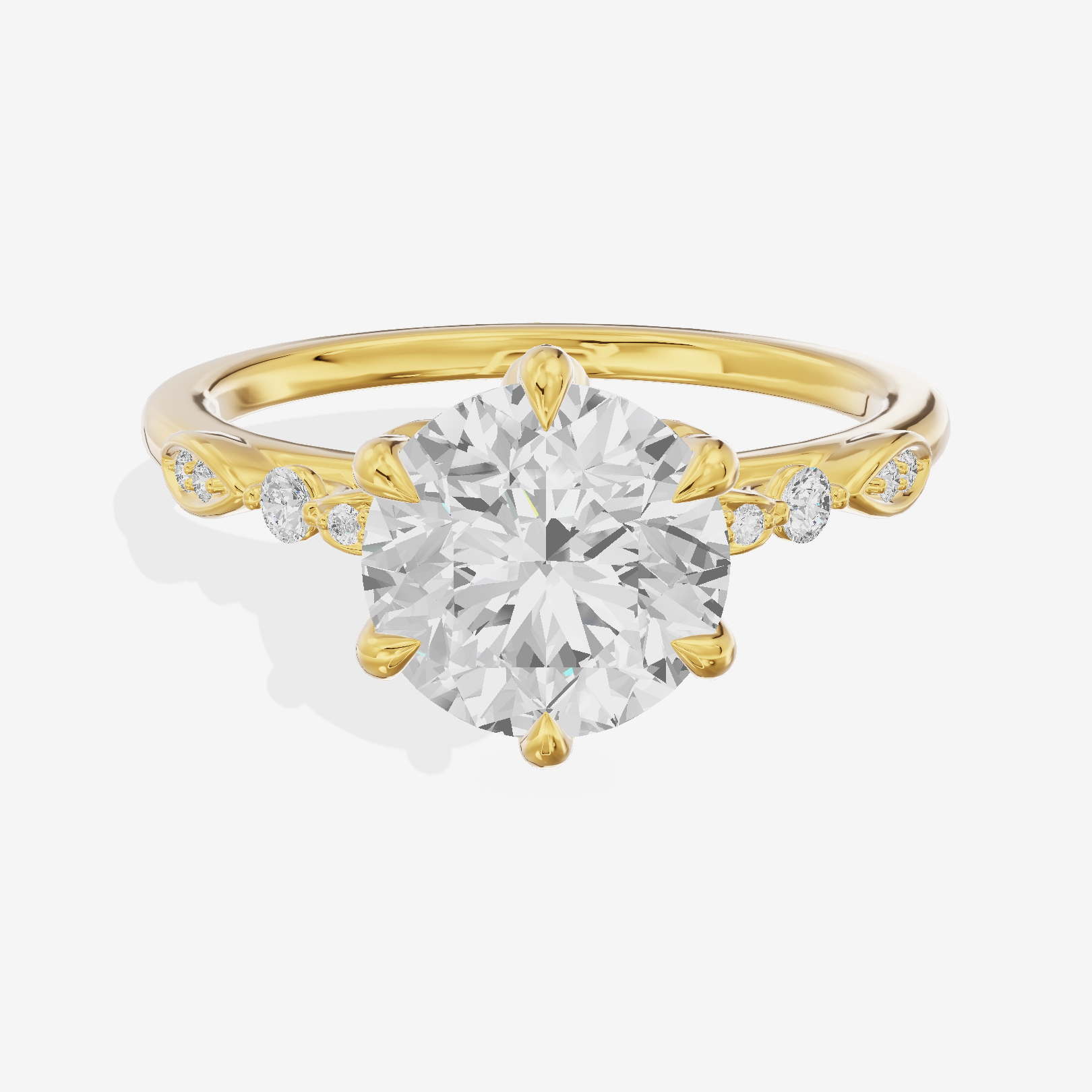 Lightwoven Round Engagement Ring with Side Stones (1/6 ct. tw.) in 18K Yellow Gold