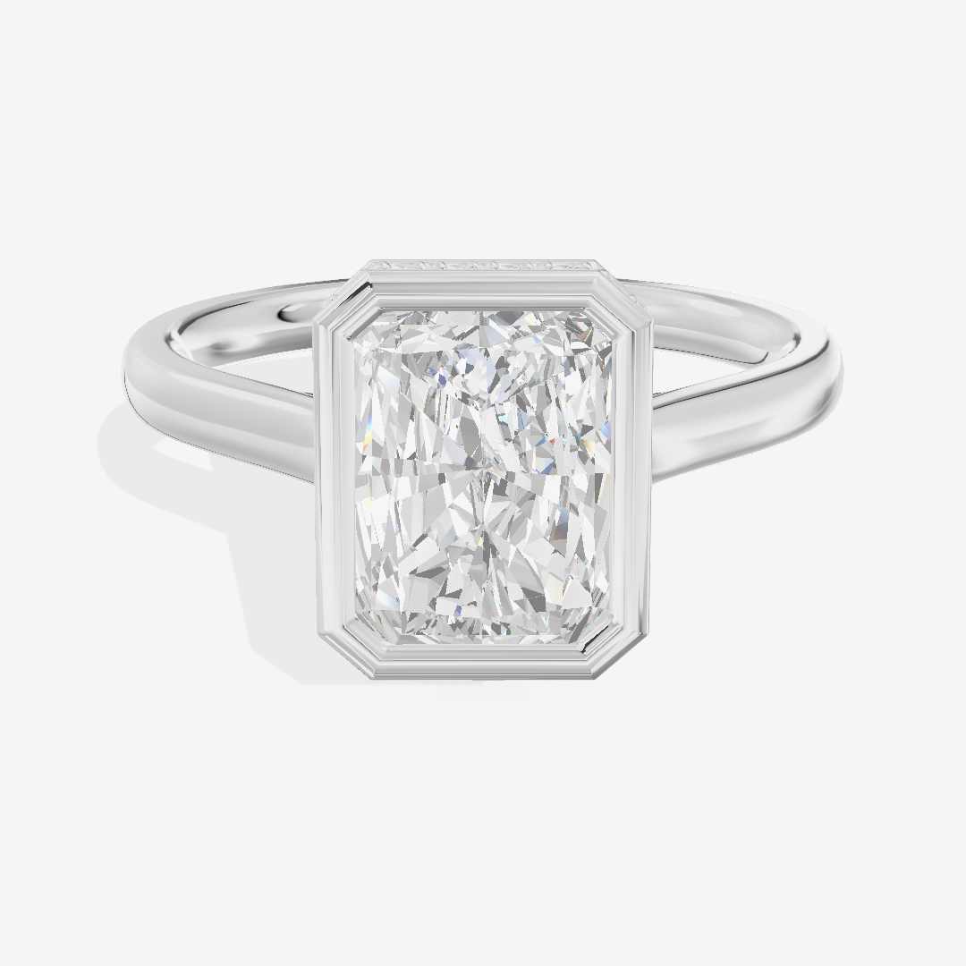 Sincere Hidden Halo Radiant Engagement Ring (1/6 ct. tw.) in Platinum