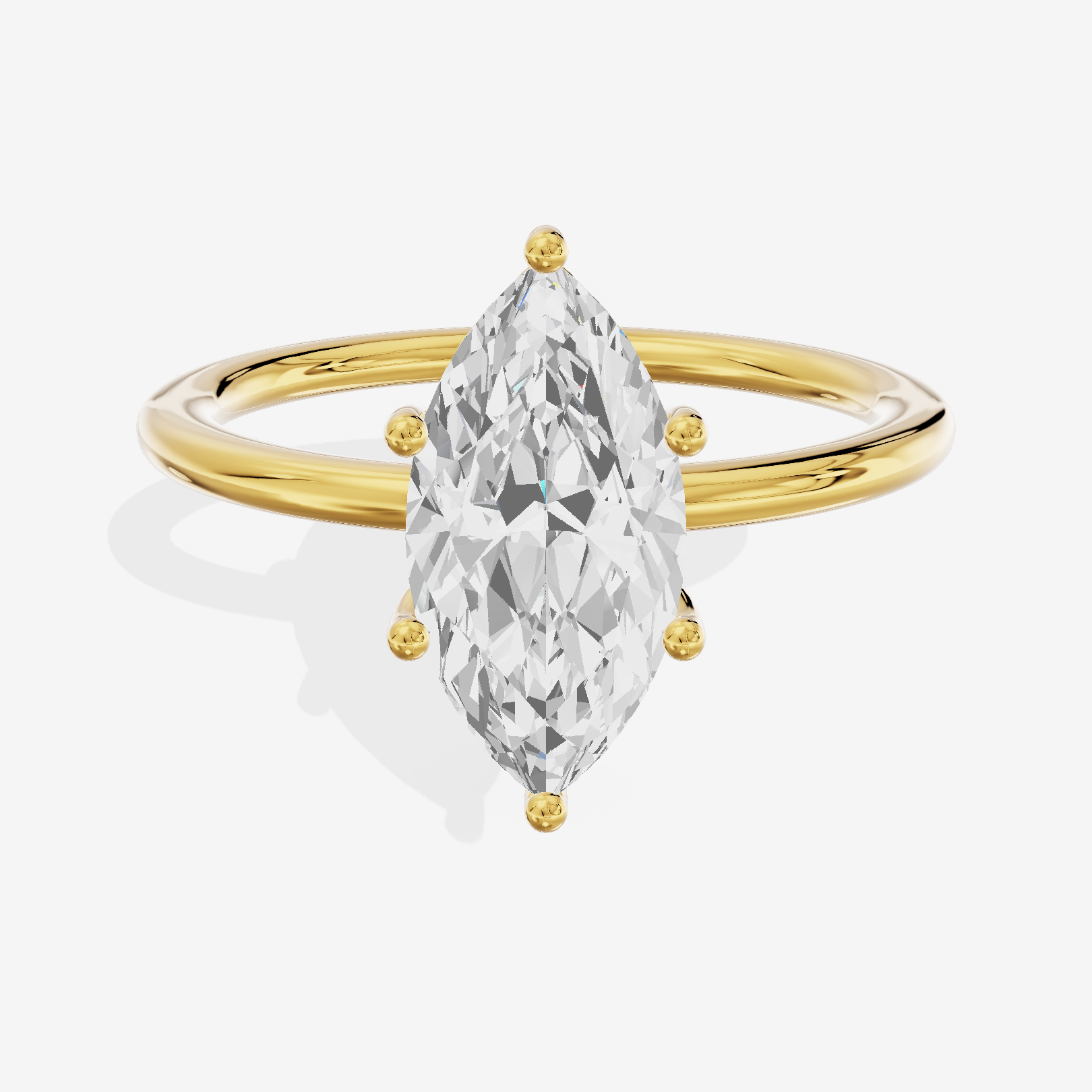 Reverya Hidden Halo Marquise Engagement Ring (1/20 ct. tw.) in 18K Yellow Gold