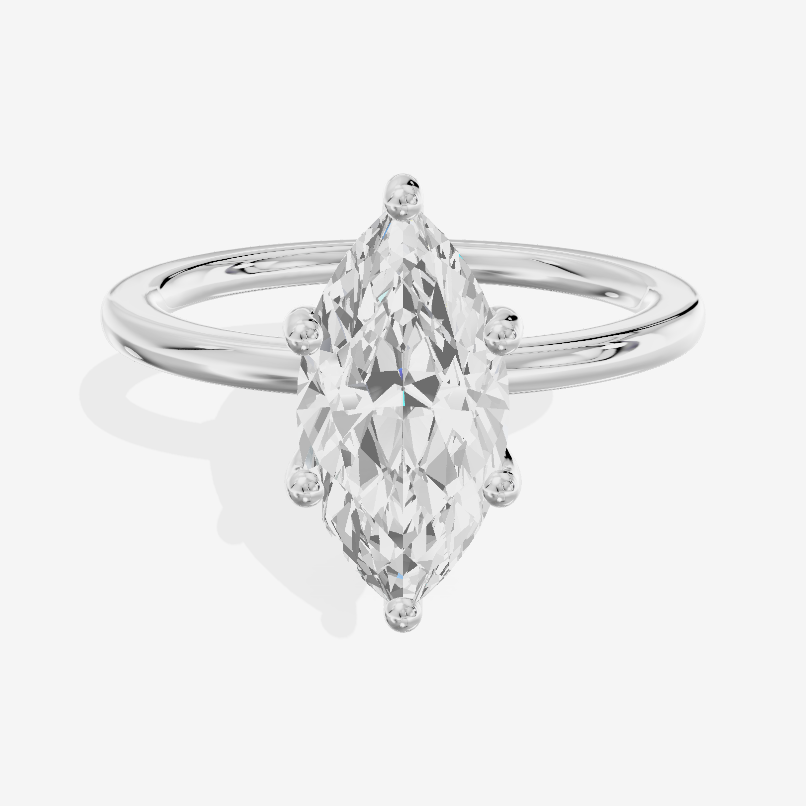 Reverya Marquise Hidden Halo Engagement Ring (1/15 ct. tw.) in Platinum