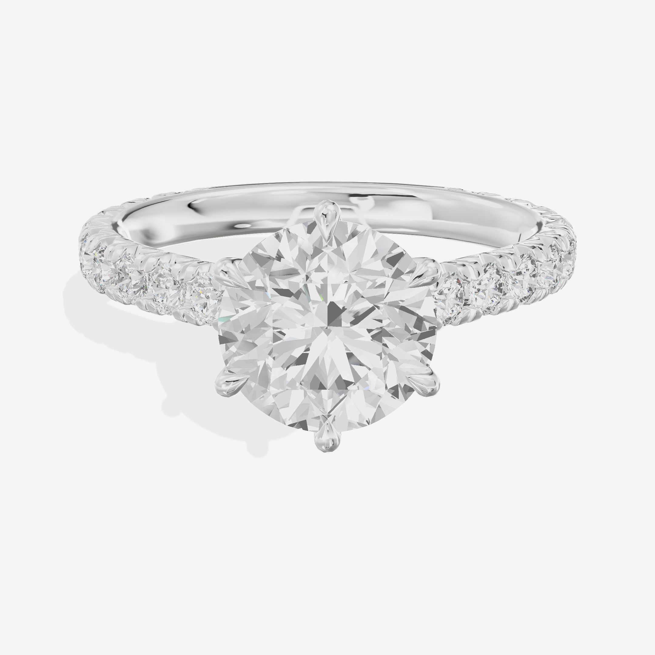Tender Trueheart Round Engagement Ring with Side Stones (1/2 ct. tw.) in Platinum