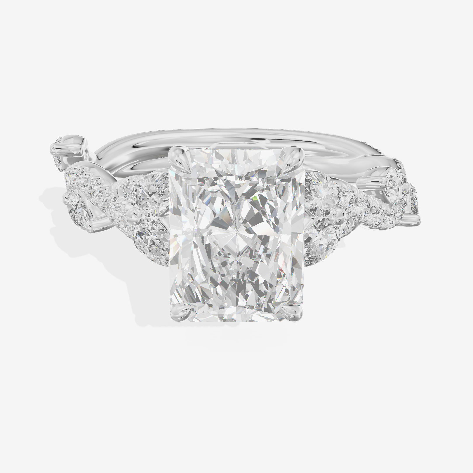 Vintage Heartline Radiant Engagement Ring (2/3 ct. tw.) in 18K White Gold