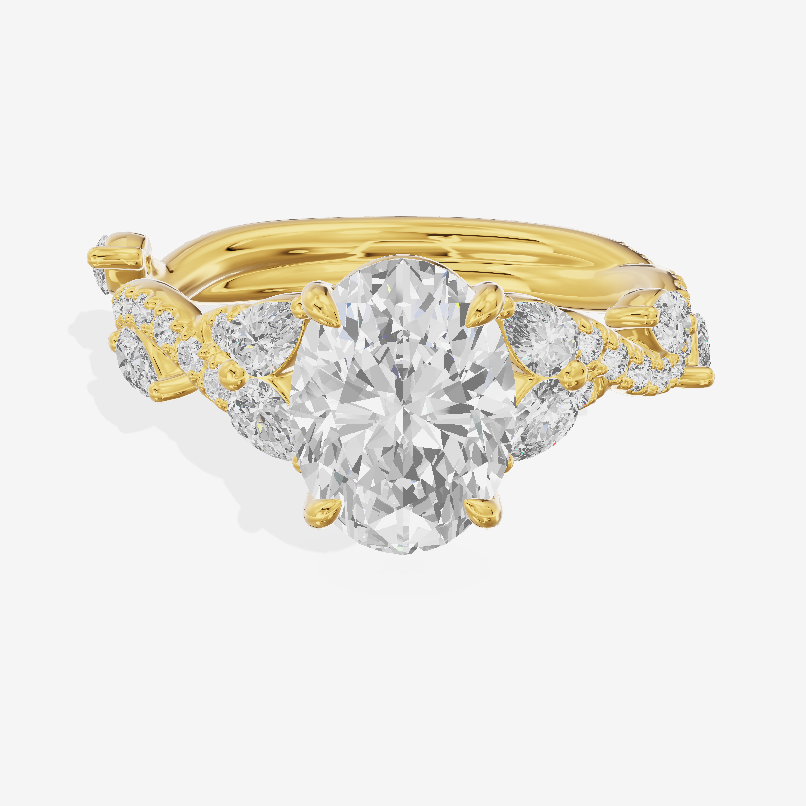 Vintage Heartline Oval Engagement Ring (2/3 ct. tw.) in 18K Yellow Gold