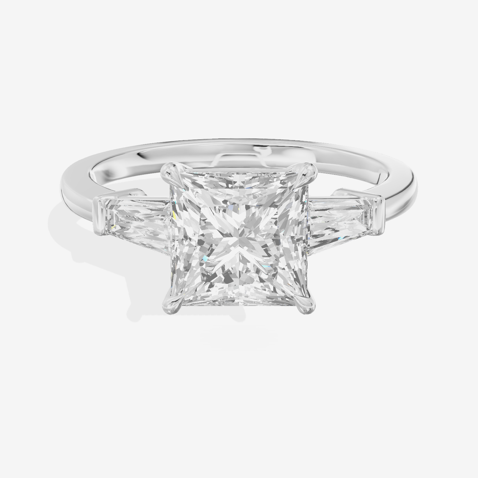Vintage Coeurine Three Stone Princess Engagement Ring (1/2 ct. tw.) in 18K White Gold