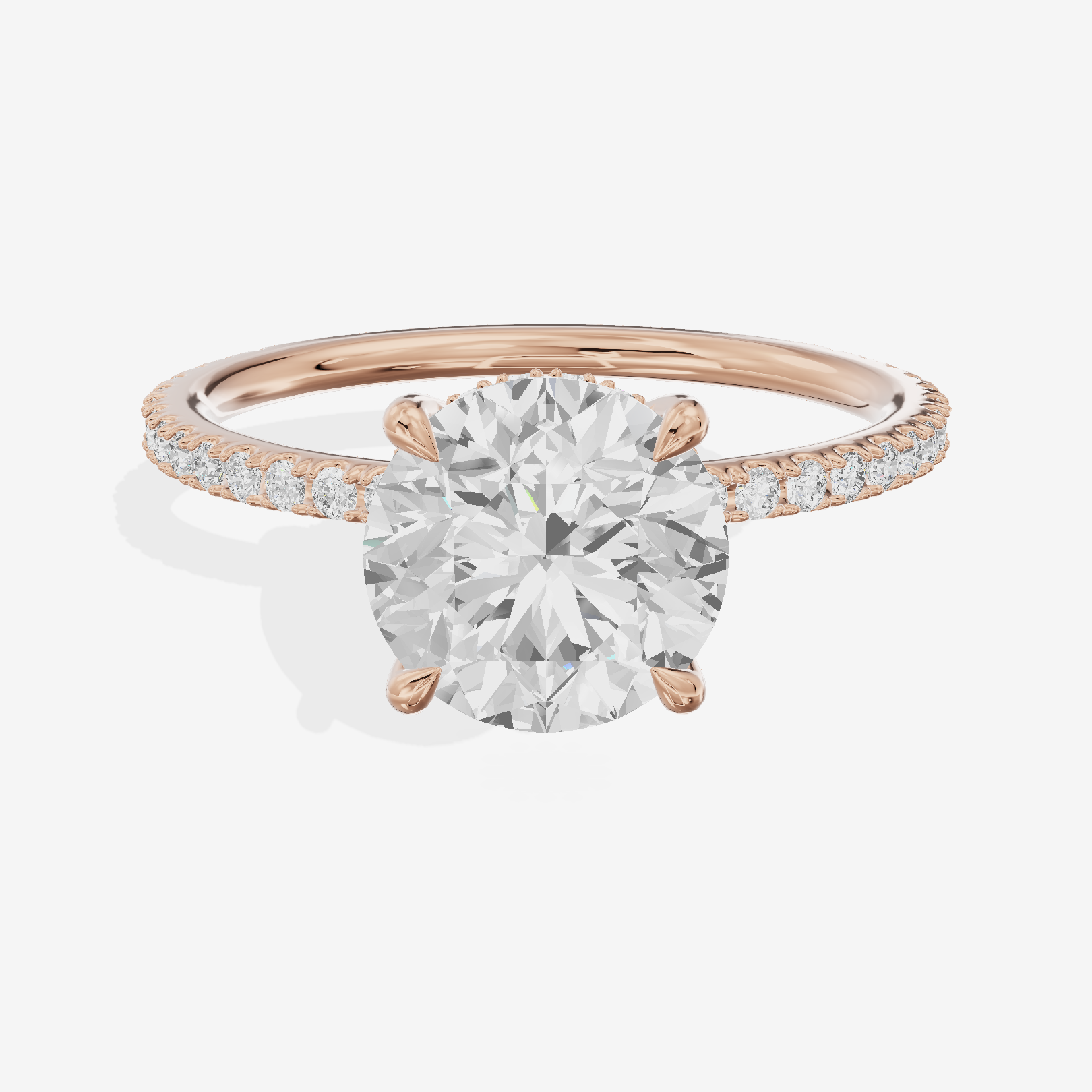 Promezza Pavé Round Engagement Ring (1/4 ct. tw.) in 14K Rose Gold