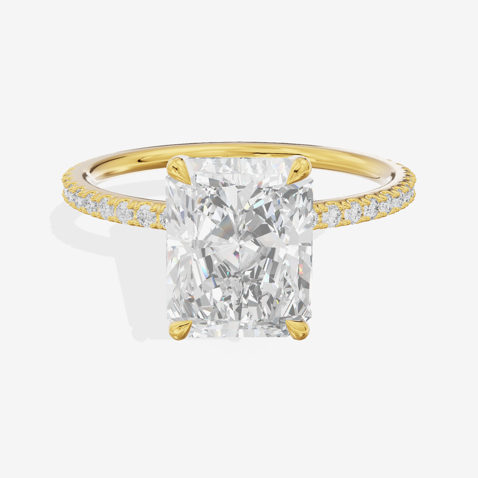 Promezza Pavé Radiant Engagement Ring (1/4 ct. tw.) in 18K Yellow Gold