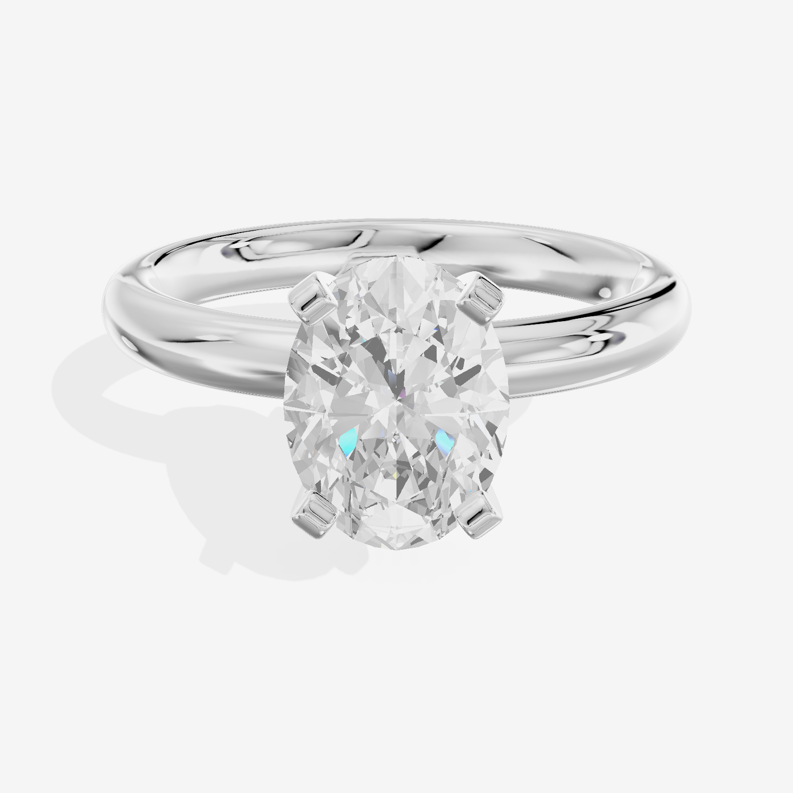 Hallowed Selenia 2.5mm Oval Comfort Fit Engagement Ring in 14K White Gold