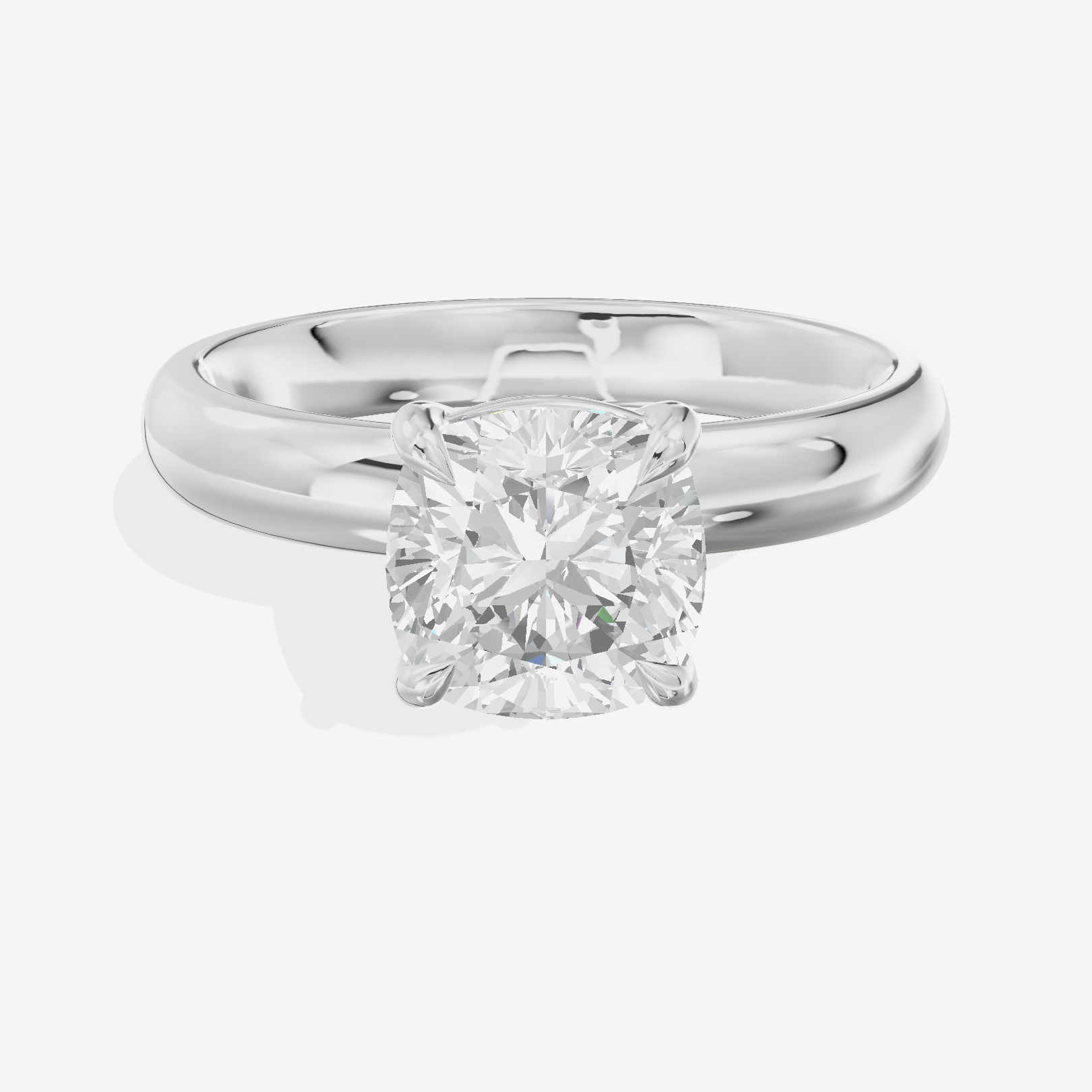 Whisper 3mm Cushion Solitaire Engagement Ring in 18K White Gold