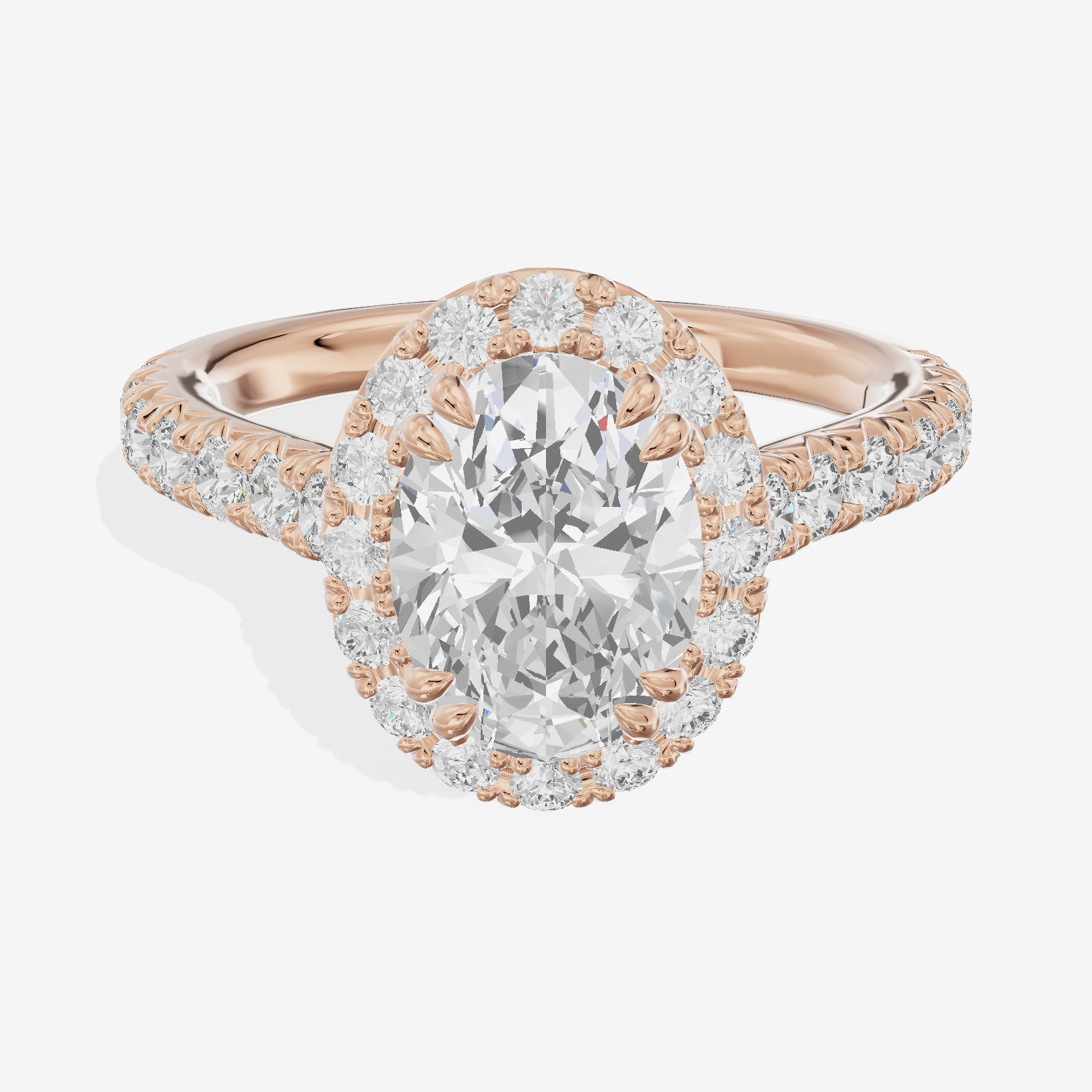 Luxe Liviana Oval Halo Engagement Ring (2/3 ct. tw.) in 14K Rose Gold