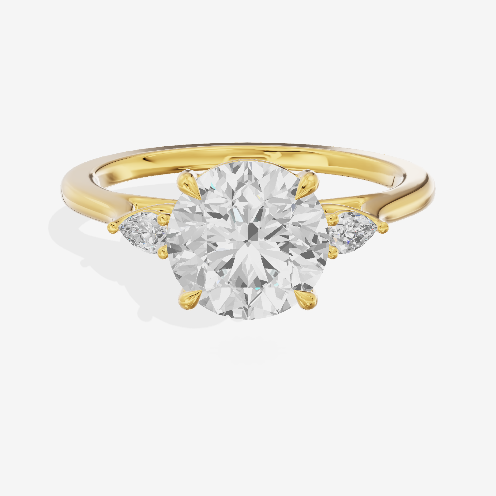 Royal Sincere Three Stone Round Engagement Ring (2/3 ct. tw.) in 14K Yellow Gold