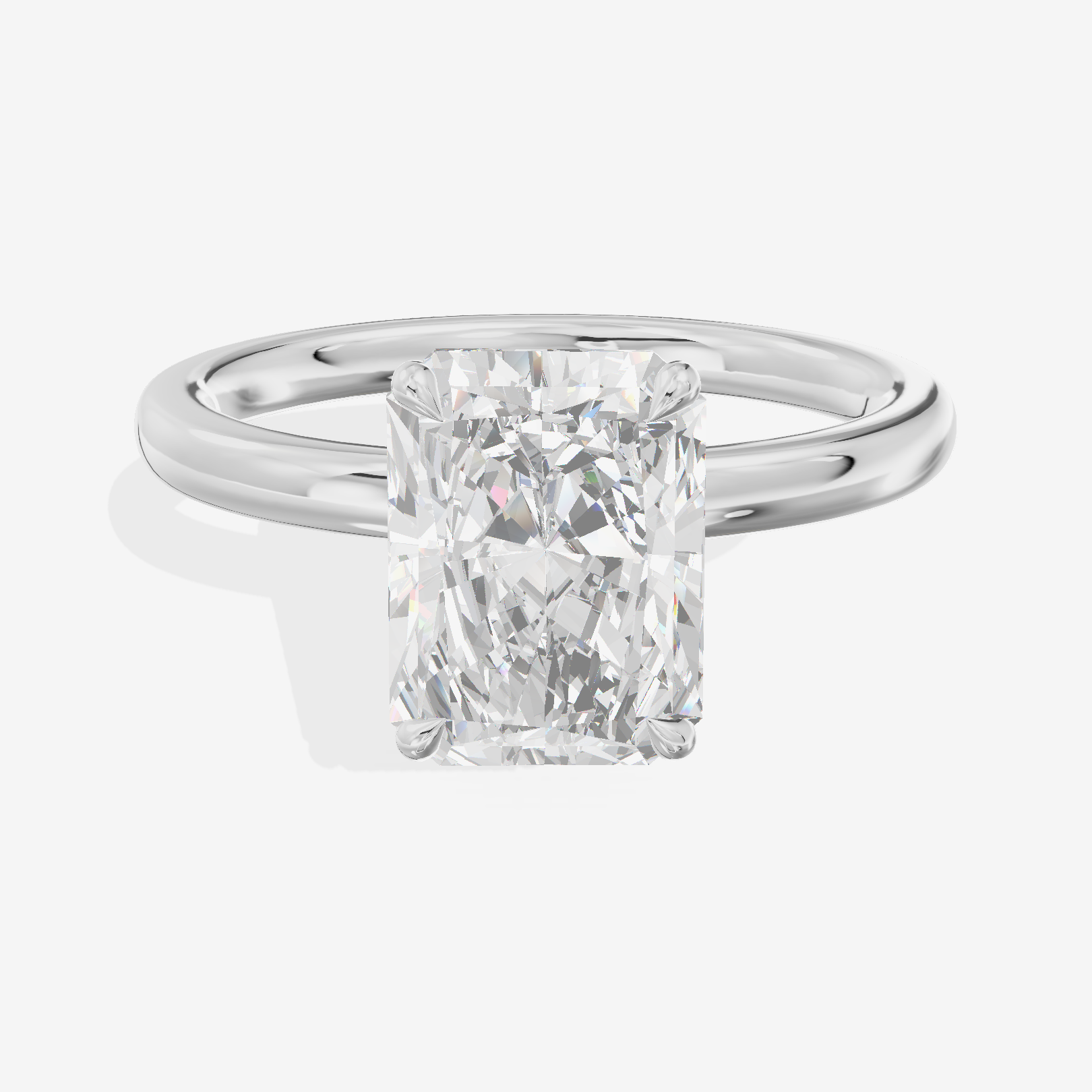 Tensare Halo Radiant Engagement Ring (1/4 ct. tw.) in Platinum