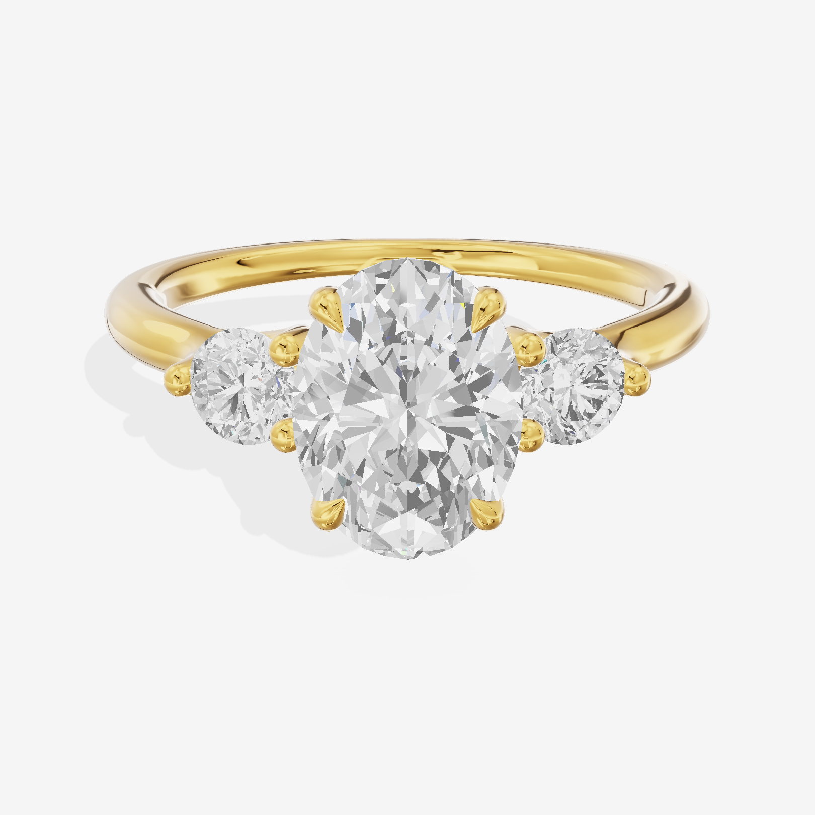 Triade Anniversary Anniversary Oval Three Stone Engagement Ring (1/2 ct. tw.) in 14K Yellow Gold