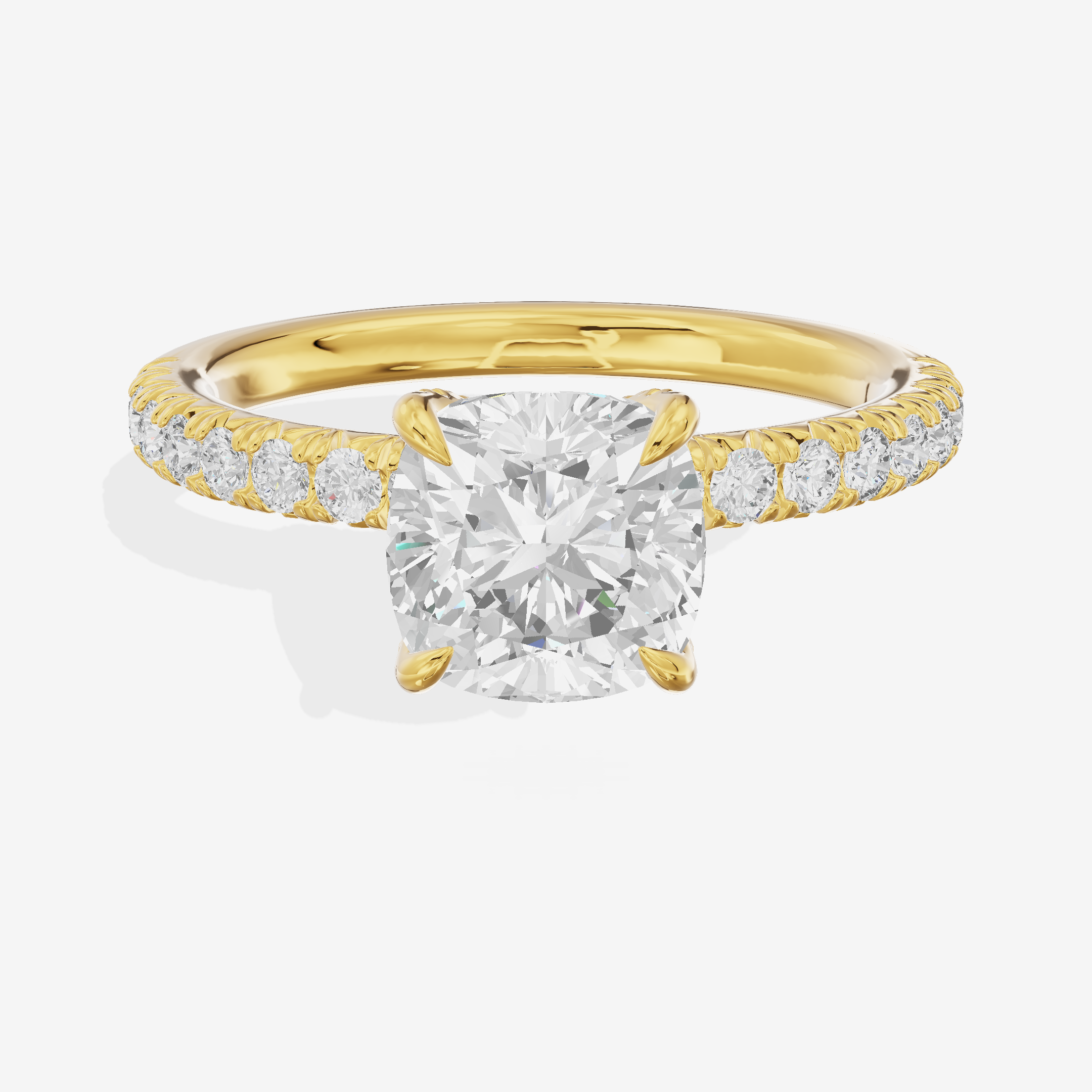 Mirelle Hidden Halo Cushion Engagement Ring (1/3 ct. tw.) in 18K Yellow Gold