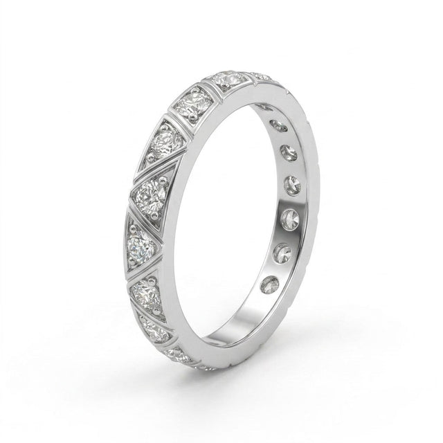 Low Profile Round Wedding Band (1/4 ct. tw.) in 18K White Gold