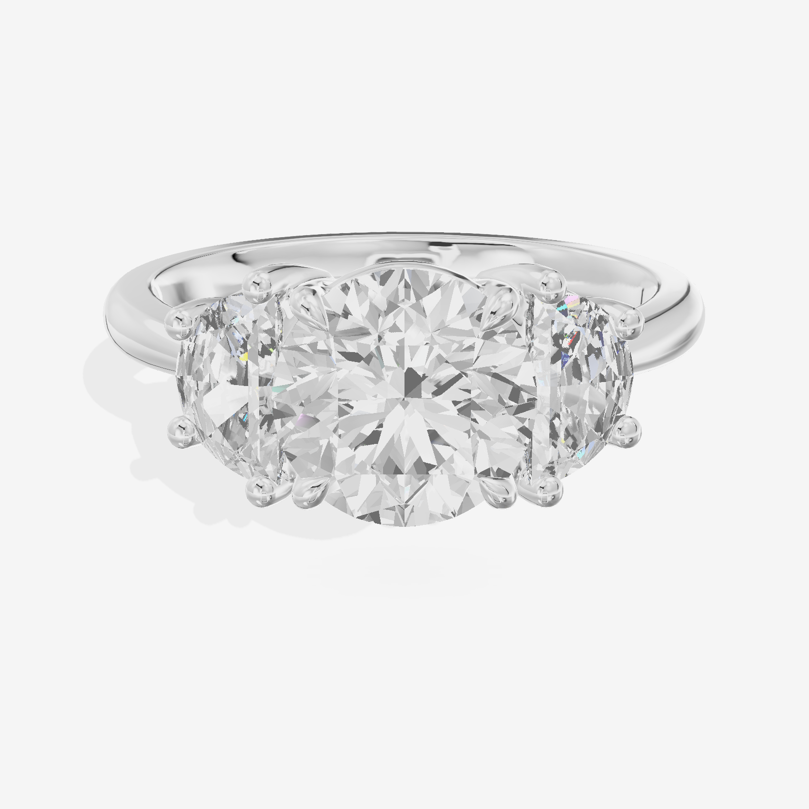 Classic Liviana Round Three Stone Engagement Ring (1/4 ct. tw.) in 14K White Gold
