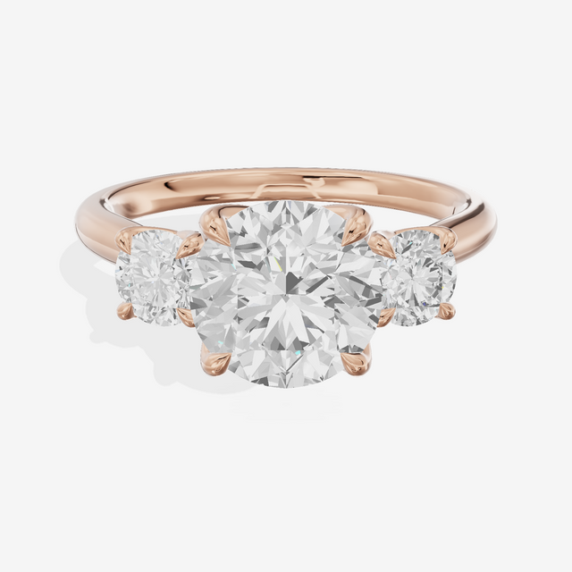 Eternal Sincere Three Stone Round Engagement Ring (1/2 ct. tw.) in 18K Rose Gold