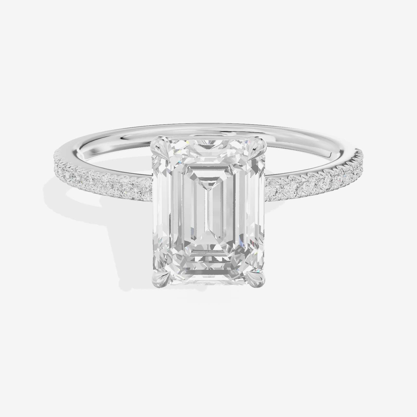 Tender Vowsae Emerald Engagement Ring with Side Stones (1/8 ct. tw.) in Platinum