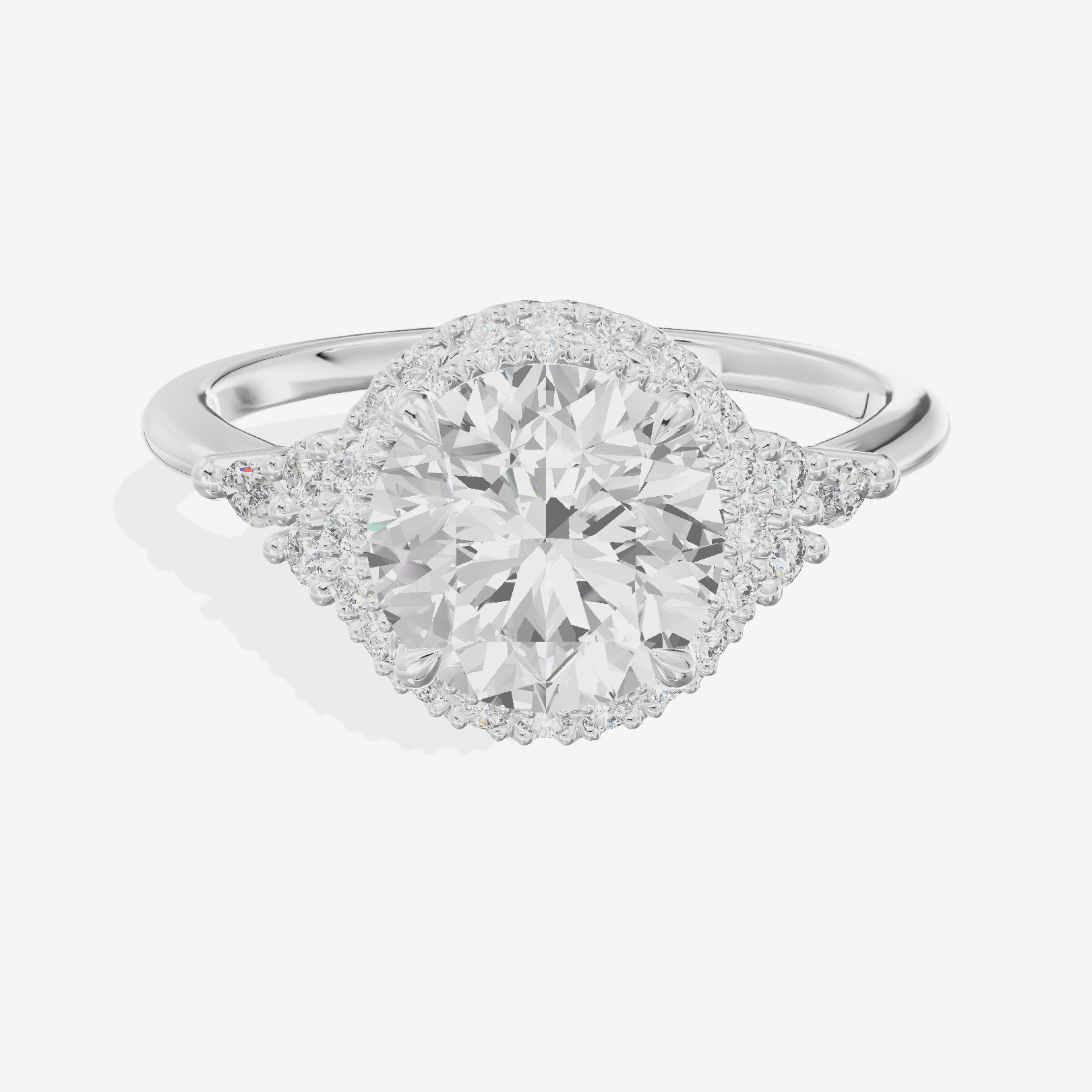 Clusta Halo Round Engagement Ring (1/2 ct. tw.) in Platinum
