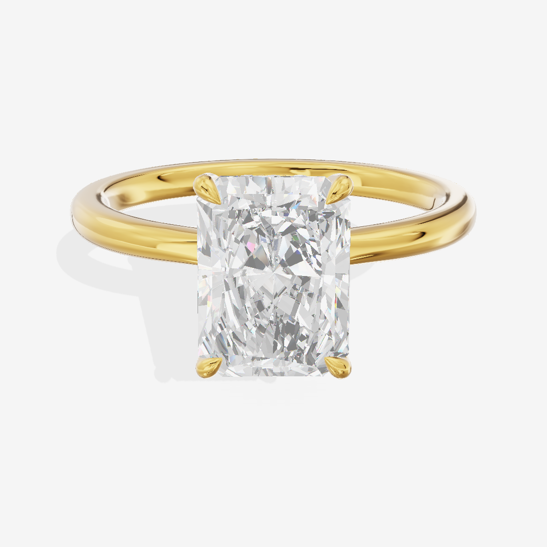 Grand Liviana Radiant Engagement Ring with Side Stones (1/10 ct. tw.) in 18K Yellow Gold