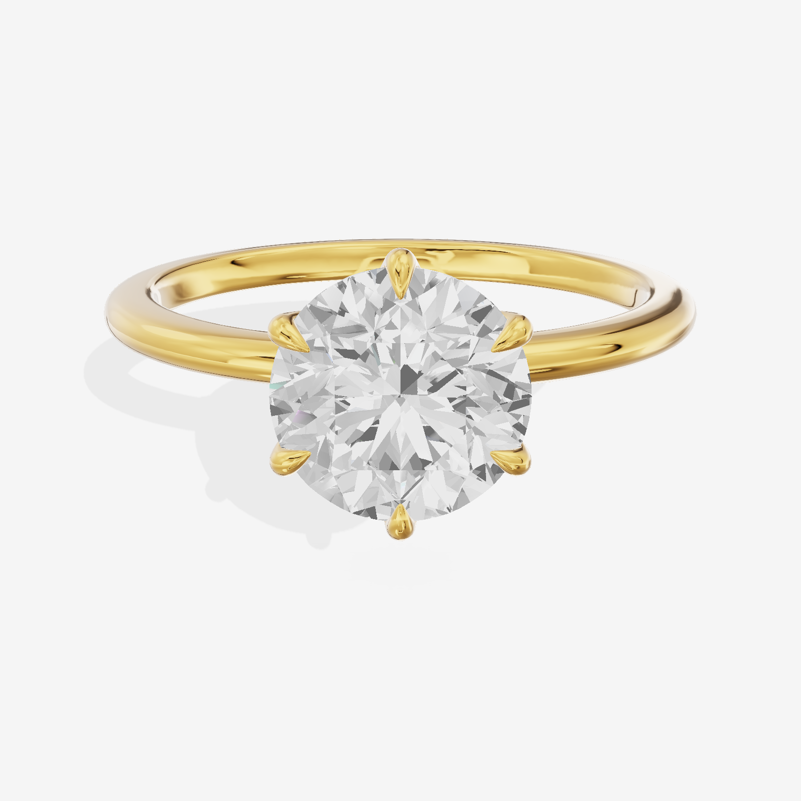 Petite Coeurine 1.5mm Round Six-Prong Engagement Ring in 14K Yellow Gold