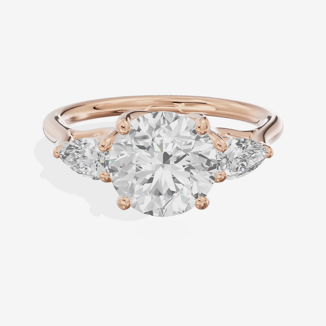 Grand Vowsae Three Stone Round Engagement Ring (2/5 ct. tw.) in 14K Rose Gold