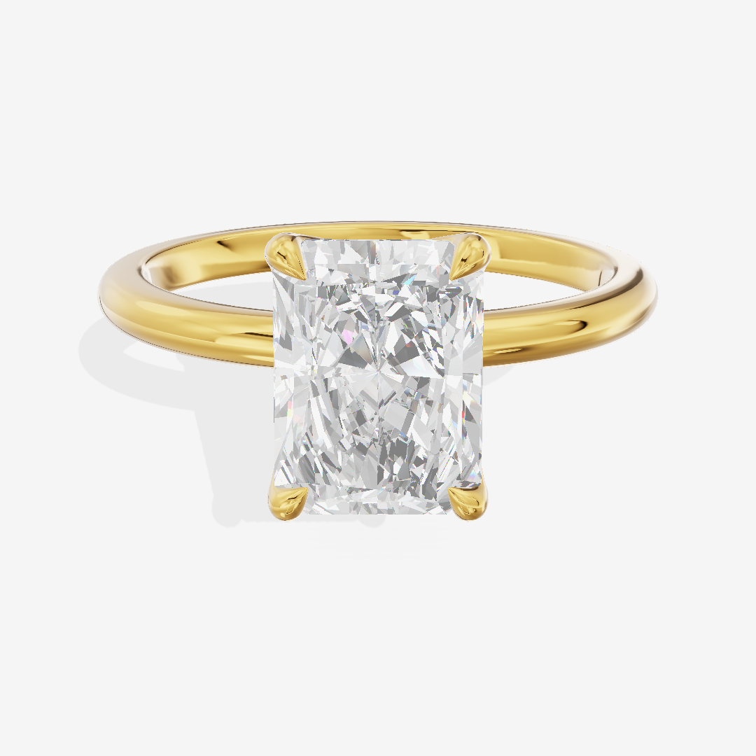 Vintage Aimora 1.8mm Radiant Solitaire Engagement Ring in 14K Yellow Gold