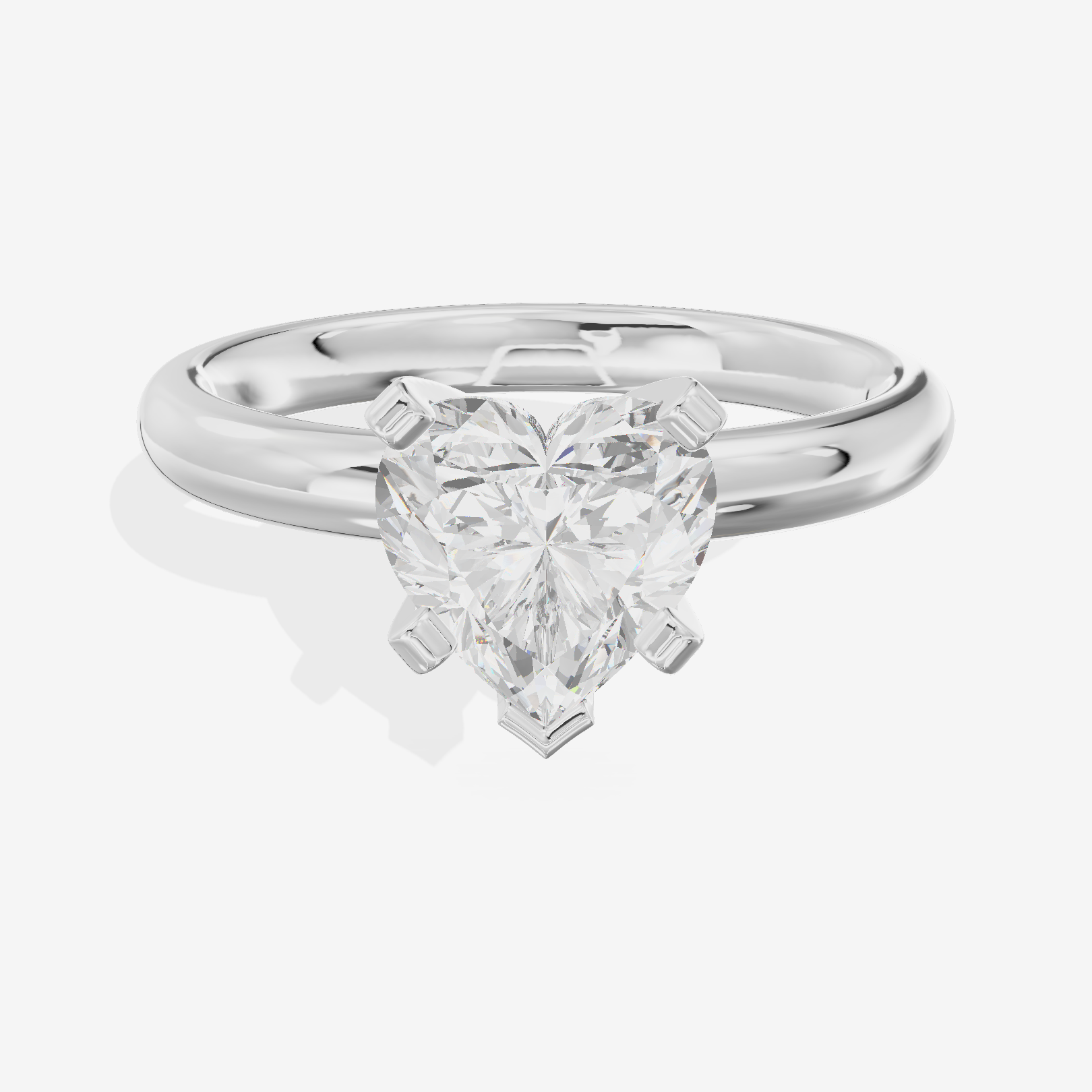 Hallowed Selenia 2.5mm Heart Comfort Fit Engagement Ring in 14K White Gold