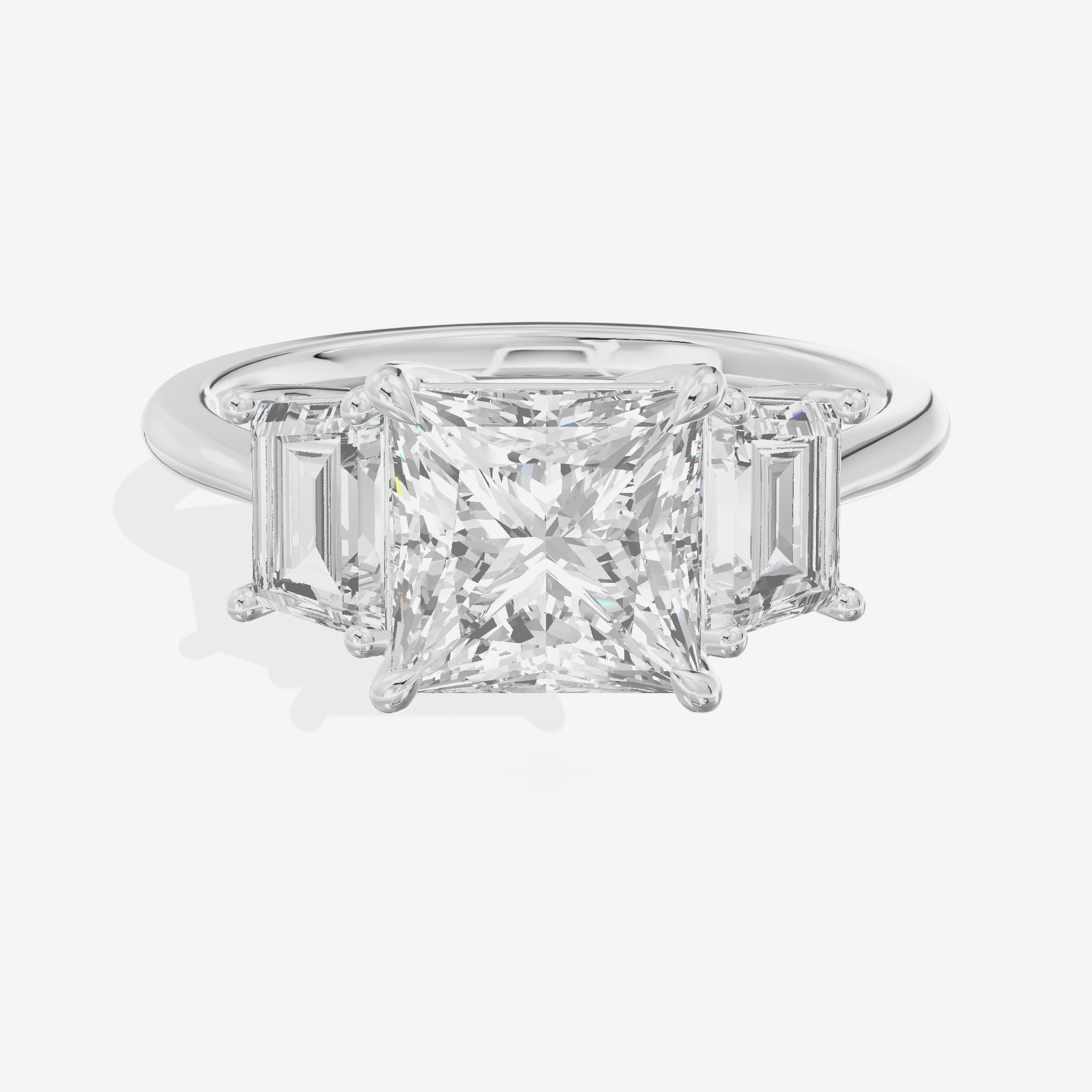 Luxe Promezza Three Stone Princess Engagement Ring (3/5 ct. tw.) in Platinum