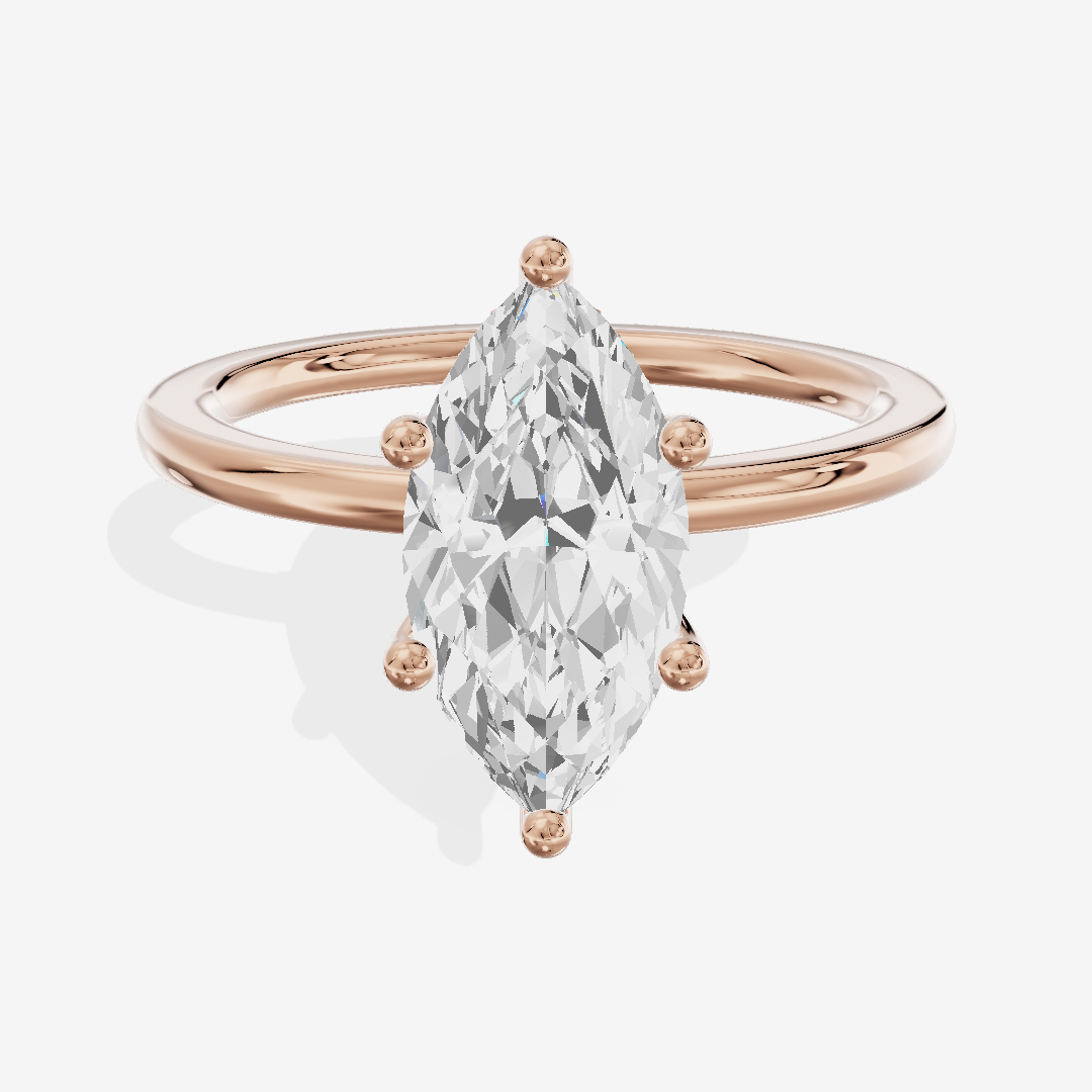 Vowsae Hidden Halo Marquise Engagement Ring (1/20 ct. tw.) in 14K Rose Gold