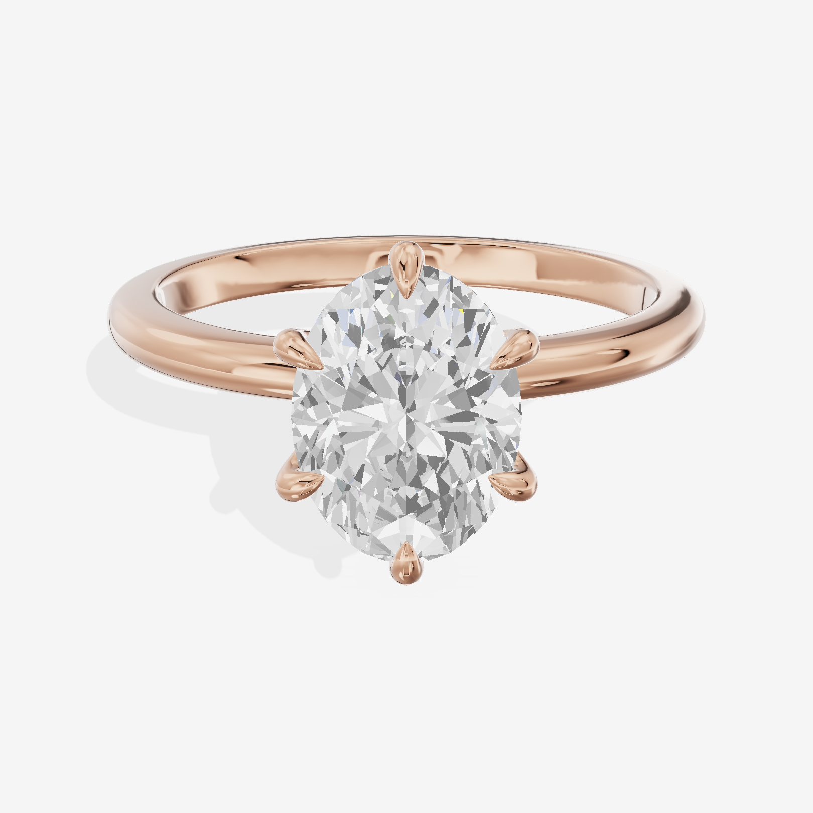 Petite Janevra 2mm Oval Solitaire Engagement Ring (1/4 ct. tw.) in 14K Rose Gold