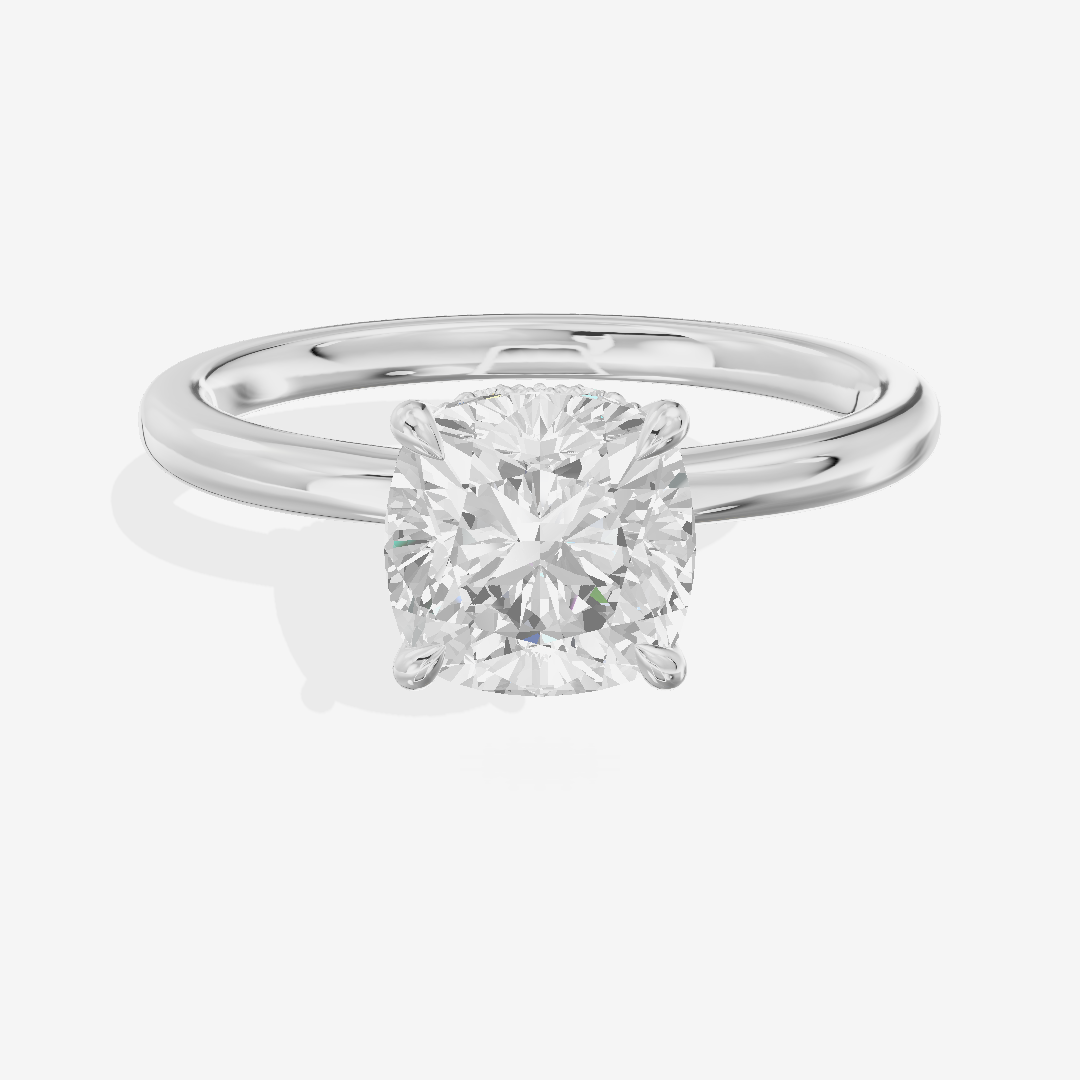 Grand Liviana Cushion Engagement Ring with Side Stones (1/10 ct. tw.) in Platinum