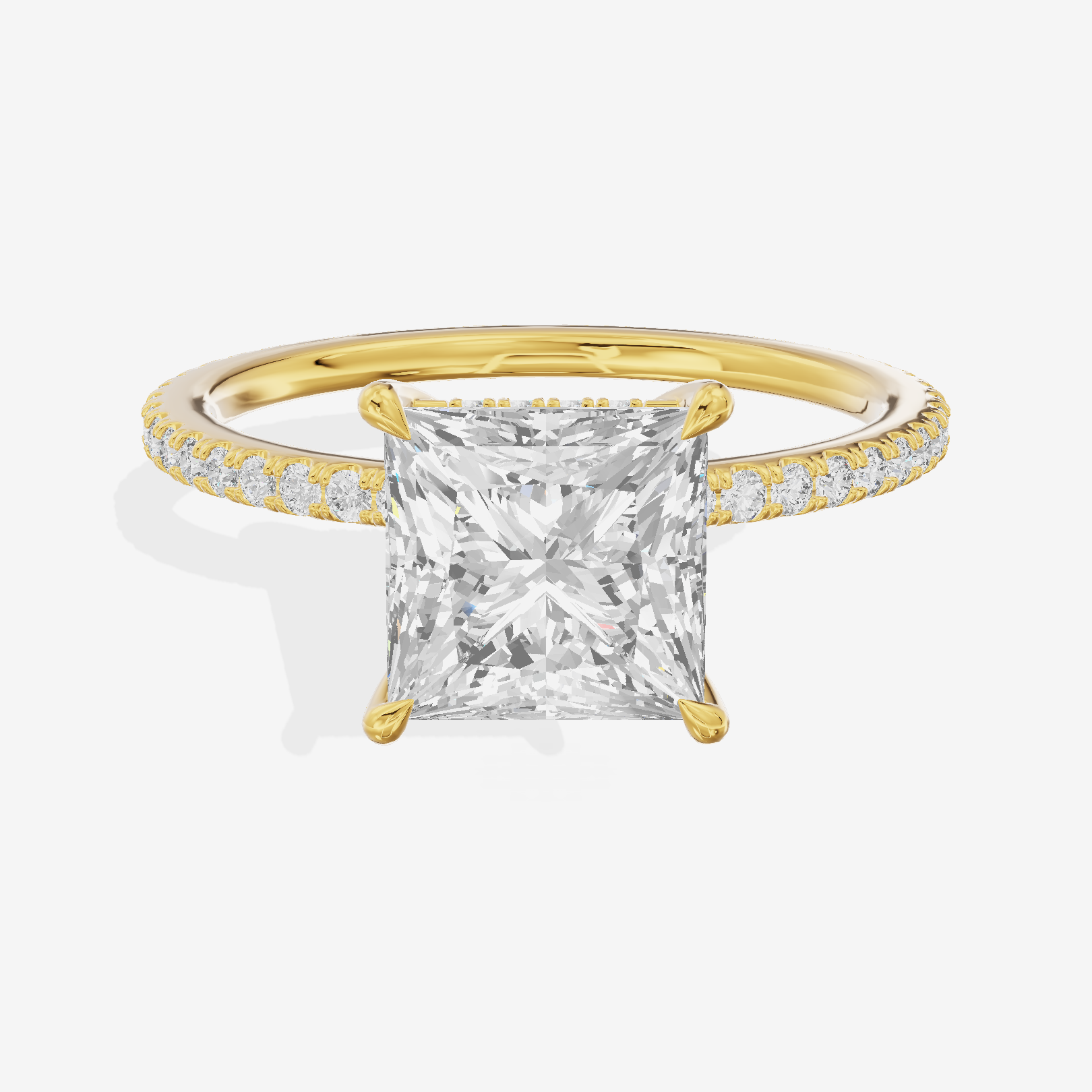 Mirelle Princess Hidden Halo Engagement Ring (1/3 ct. tw.) in 18K Yellow Gold