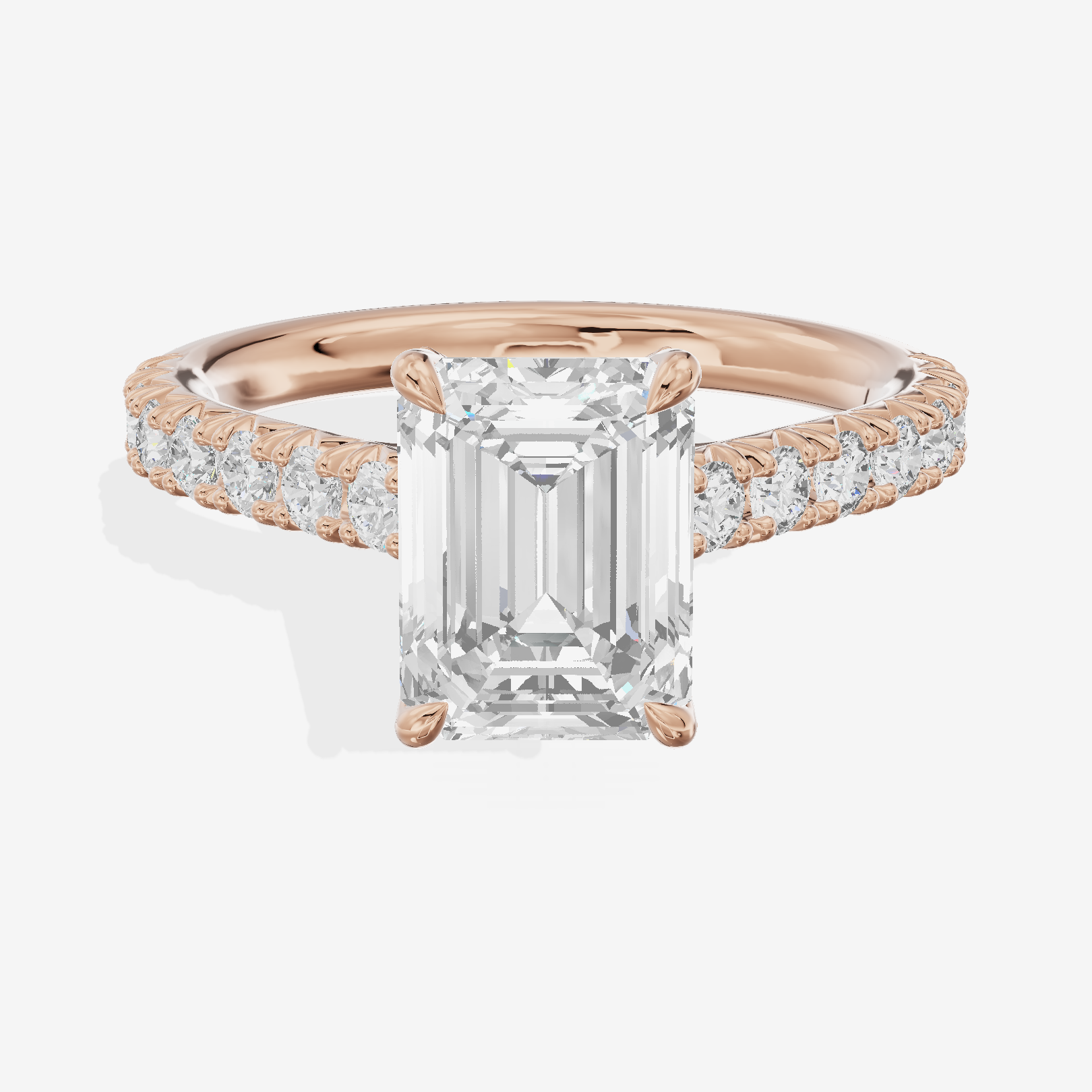 Clusta Hidden Halo Emerald Engagement Ring (1/2 ct. tw.) in 18K Rose Gold