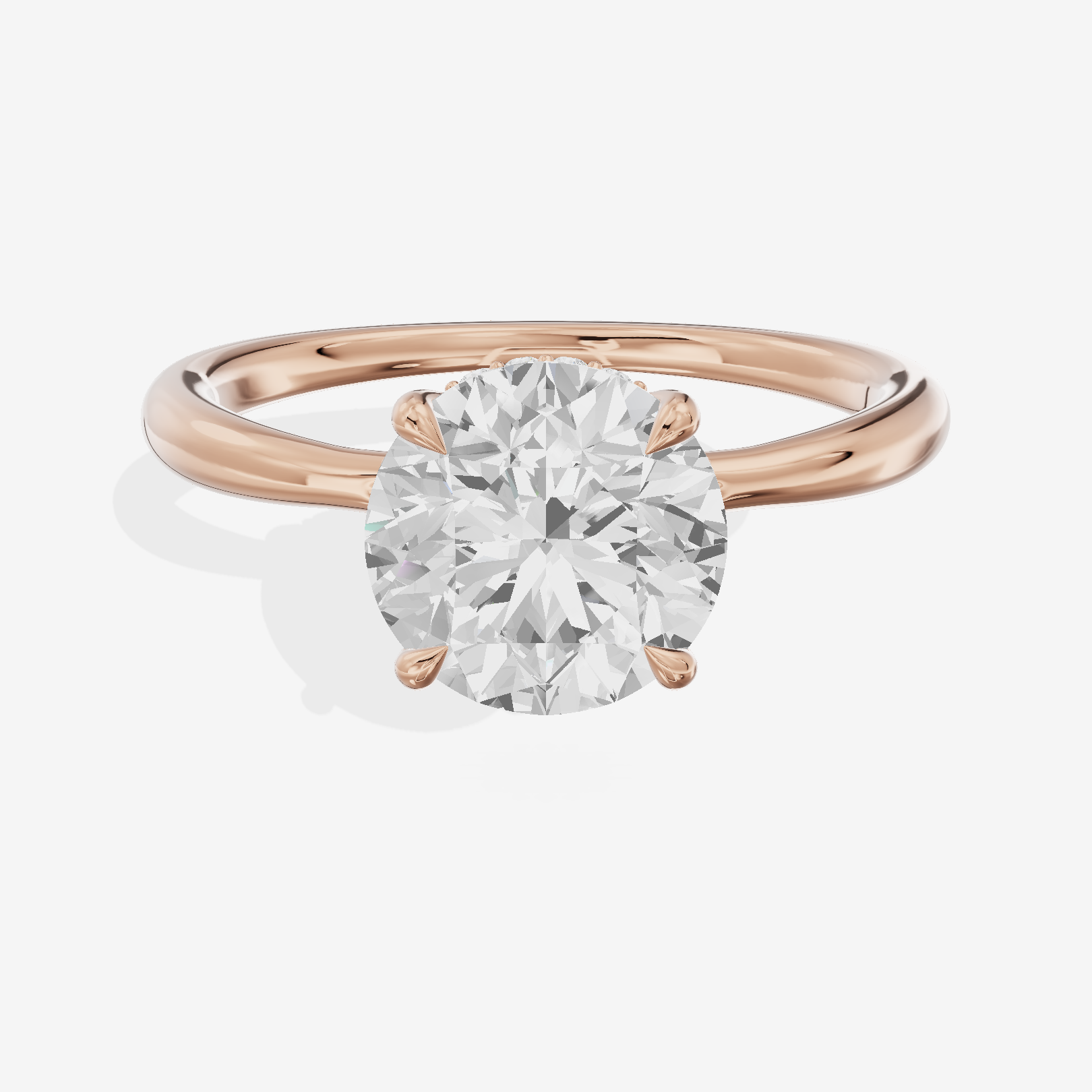 One of One Hidden Halo Round Engagement Ring (1/2 ct. tw.) in 18K Rose Gold