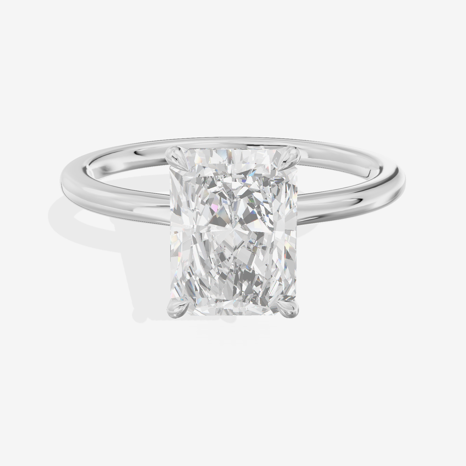 Coeurine Solitaire 1.8mm Radiant Solitaire Engagement Ring in Platinum