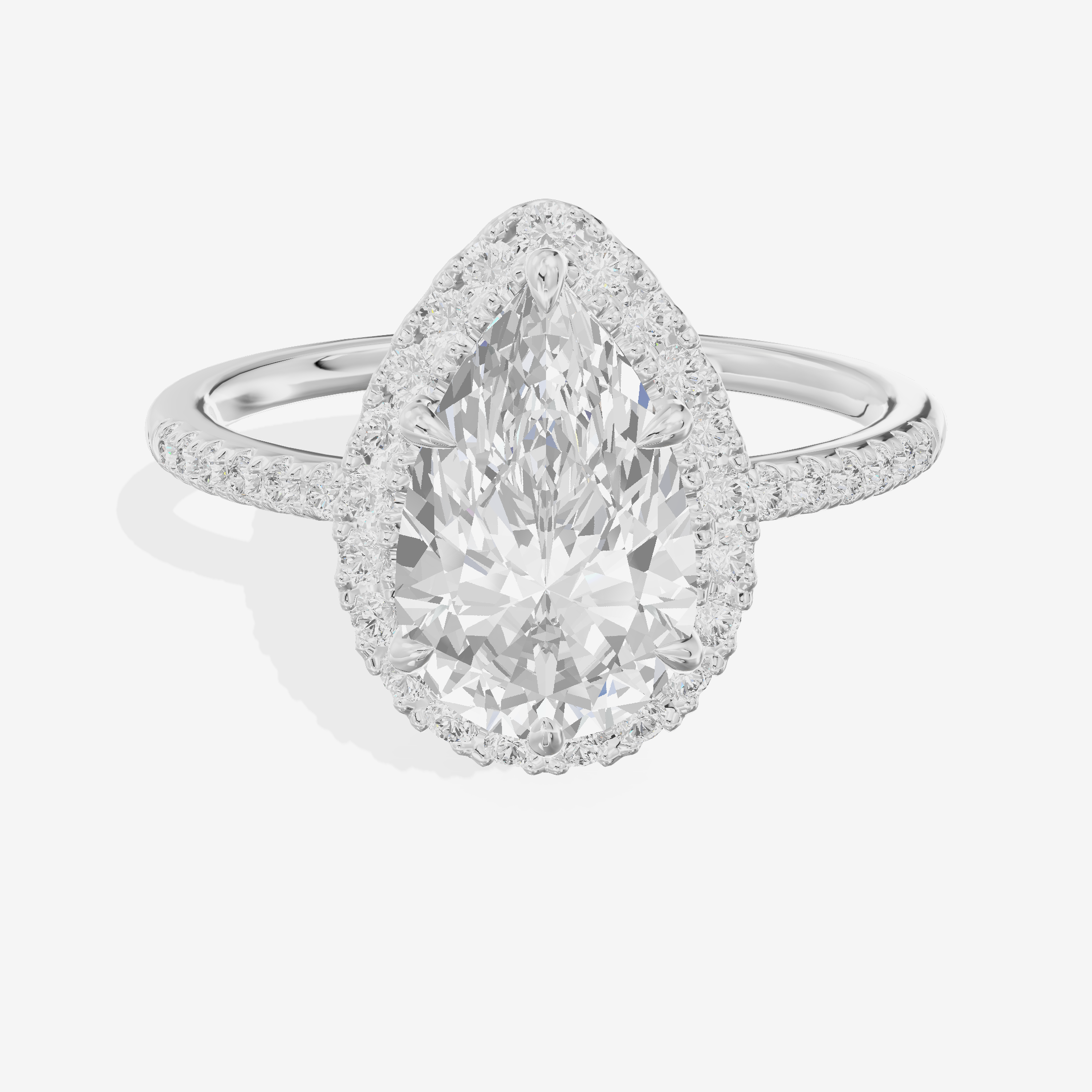 Luxe Linger Pear Halo Engagement Ring (1/2 ct. tw.) in Platinum