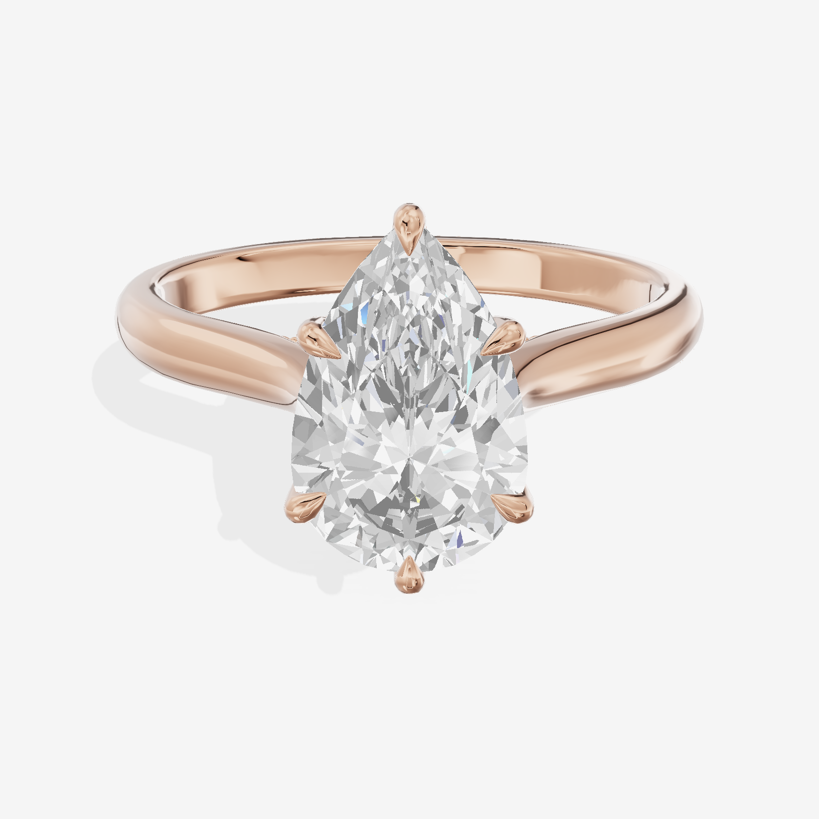 Vintage Halcyon Pear Engagement Ring with Side Stones (1/8 ct. tw.) in 18K Rose Gold