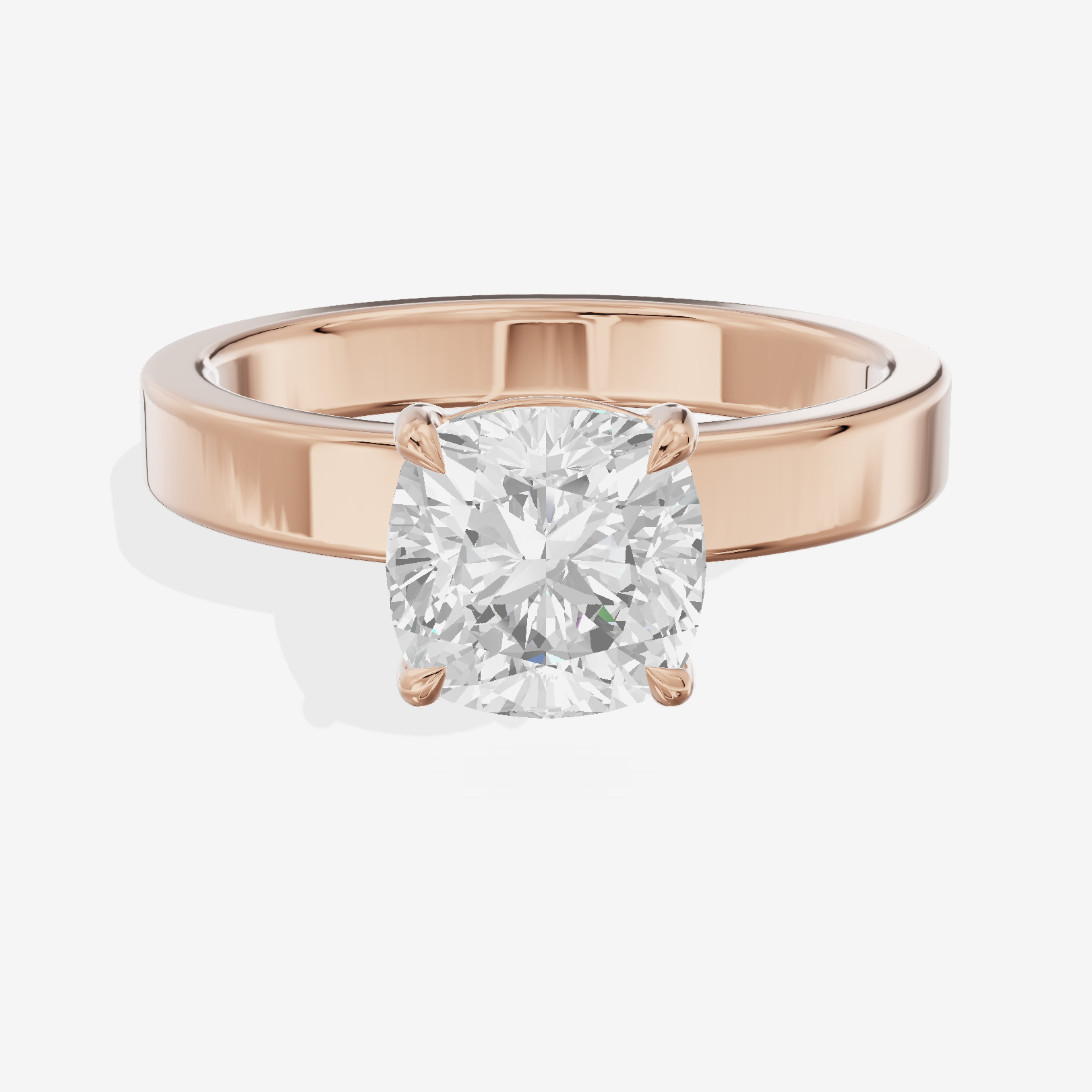 Eternal Vowsae 3mm Cushion Solitaire Engagement Ring in 18K Rose Gold